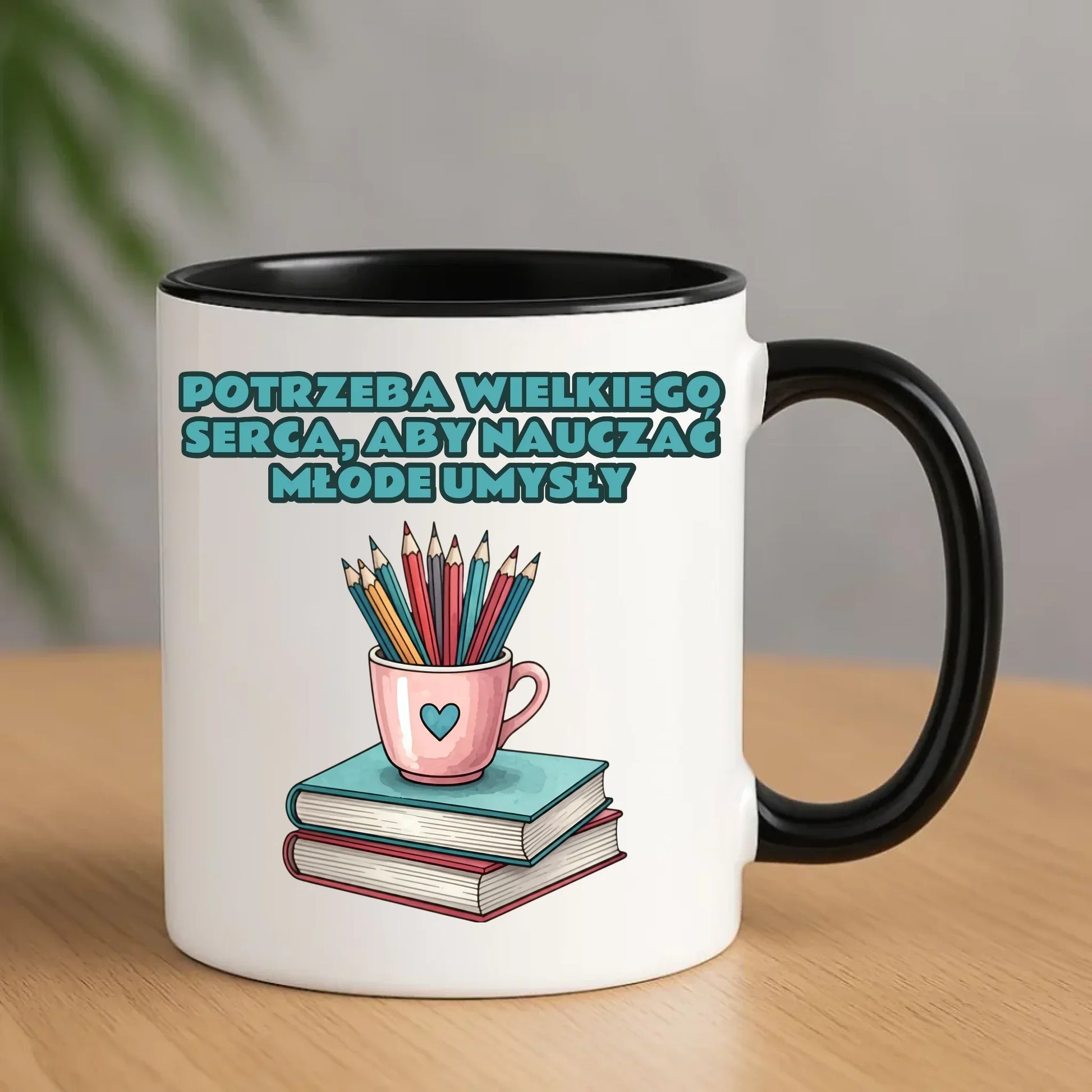 Potrzeba wielkiego serca, by nauczać młode umysły | Kubek dla nauczyciela N13 - StoryCups.pl