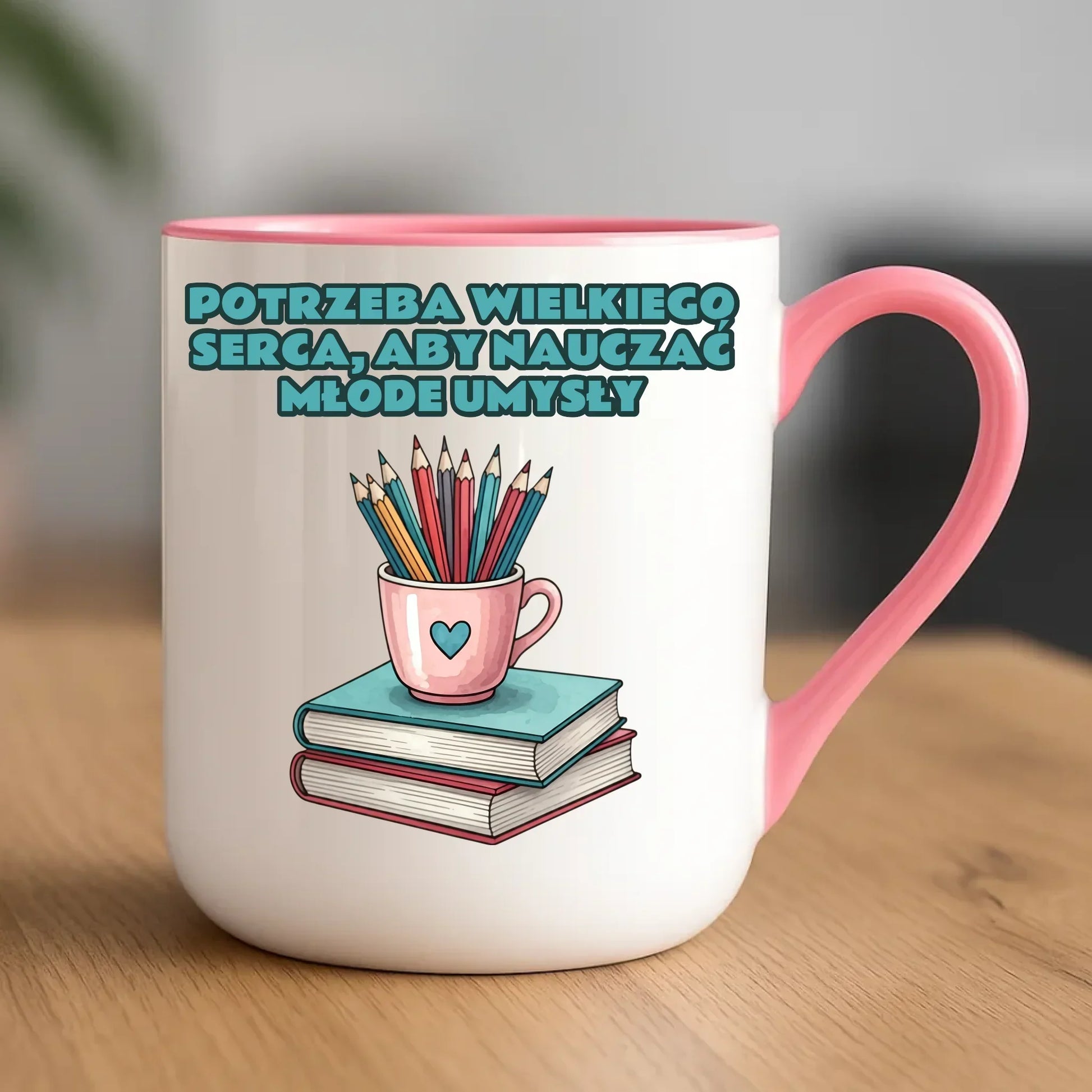 Potrzeba wielkiego serca, by nauczać młode umysły | Kubek elegant dla nauczyciela N13 - StoryCups.pl