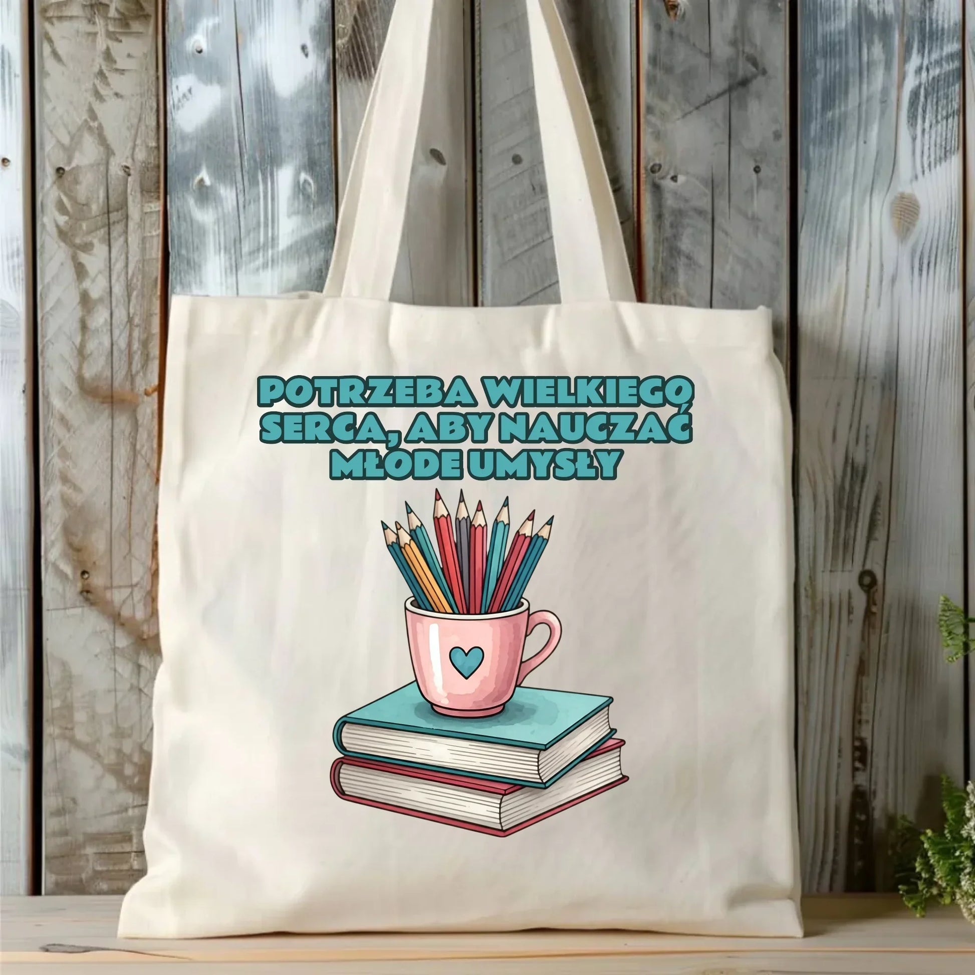 Potrzeba wielkiego serca, by nauczać młode umysły | Torba dla nauczyciela N13 - StoryCups.pl