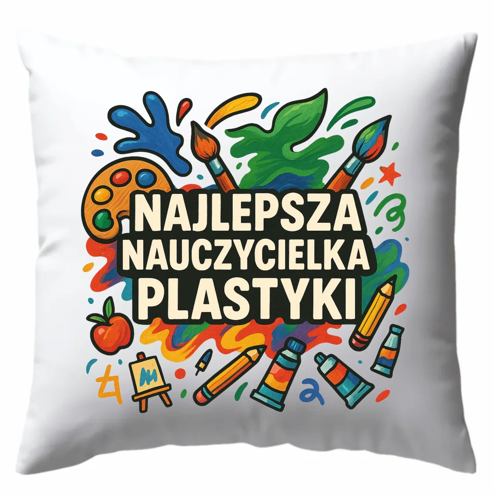 Najlepsza nauczycielka plastyki | Poduszka prezent dla nauczycielki N49 - StoryCups.pl