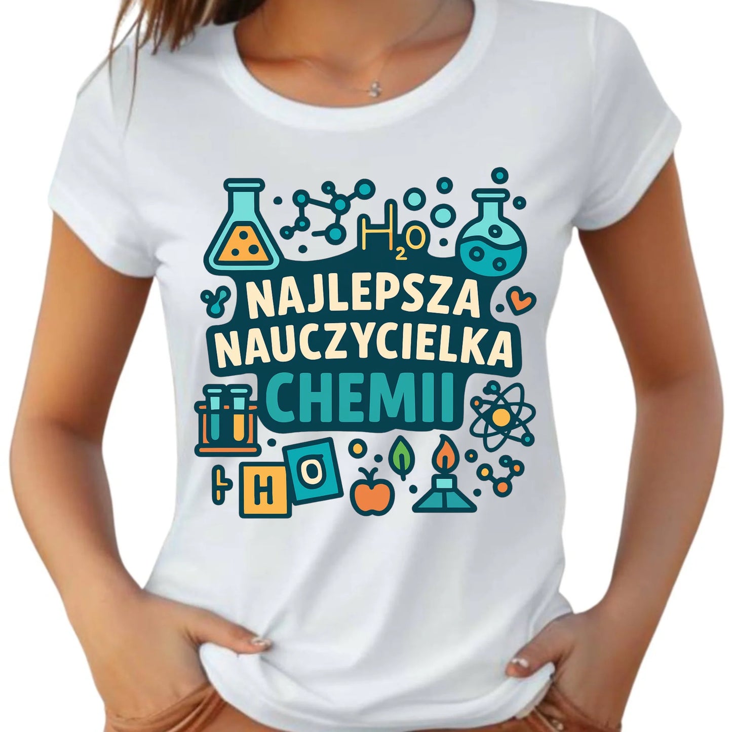 Damska koszulka z nadrukiem dla nauczycielki na prezent DZIEŃ NAUCZYCIELA ZAKOŃCZENIE ROKU PODZIĘKOWANIE
