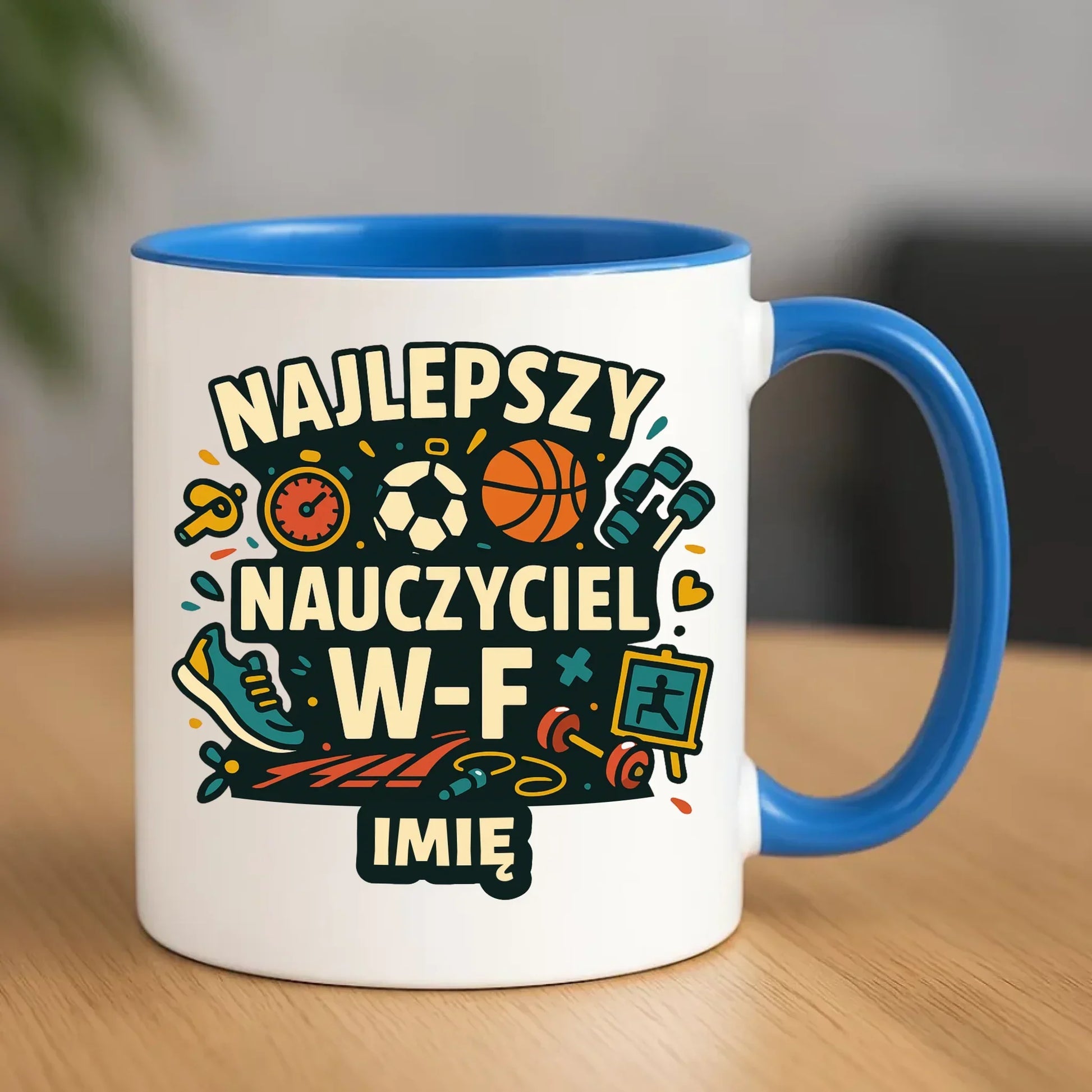Najlepszy nauczyciel W-F | Kubek prezent dla nauczyciela wychowania fizycznego N50 - StoryCups.pl