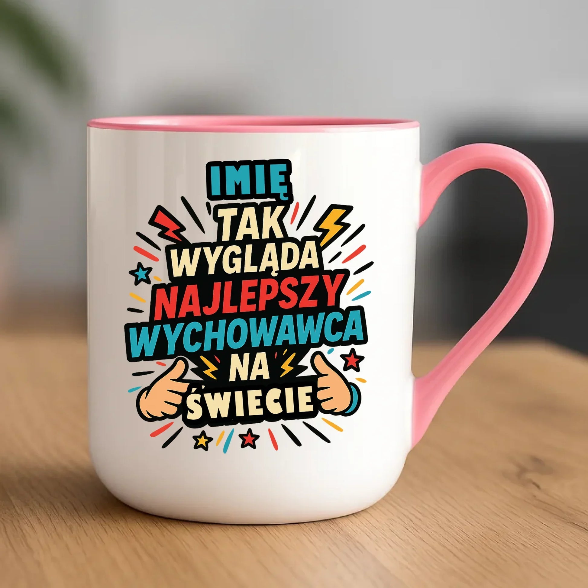 Tak wygląda najlepszy wychowawca na świecie | Kubek elegant z imieniem na prezent N31 - StoryCups.pl