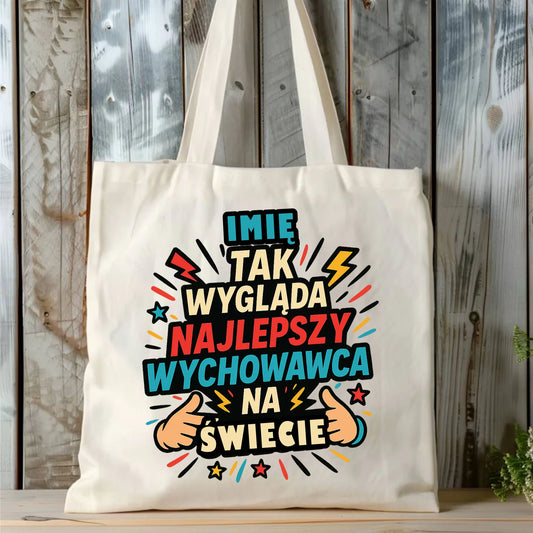 Bawełniana torba prezent dla nauczyciela NAUCZYCIEL WYCHOWAWCA PRZEDSZKOLANKA