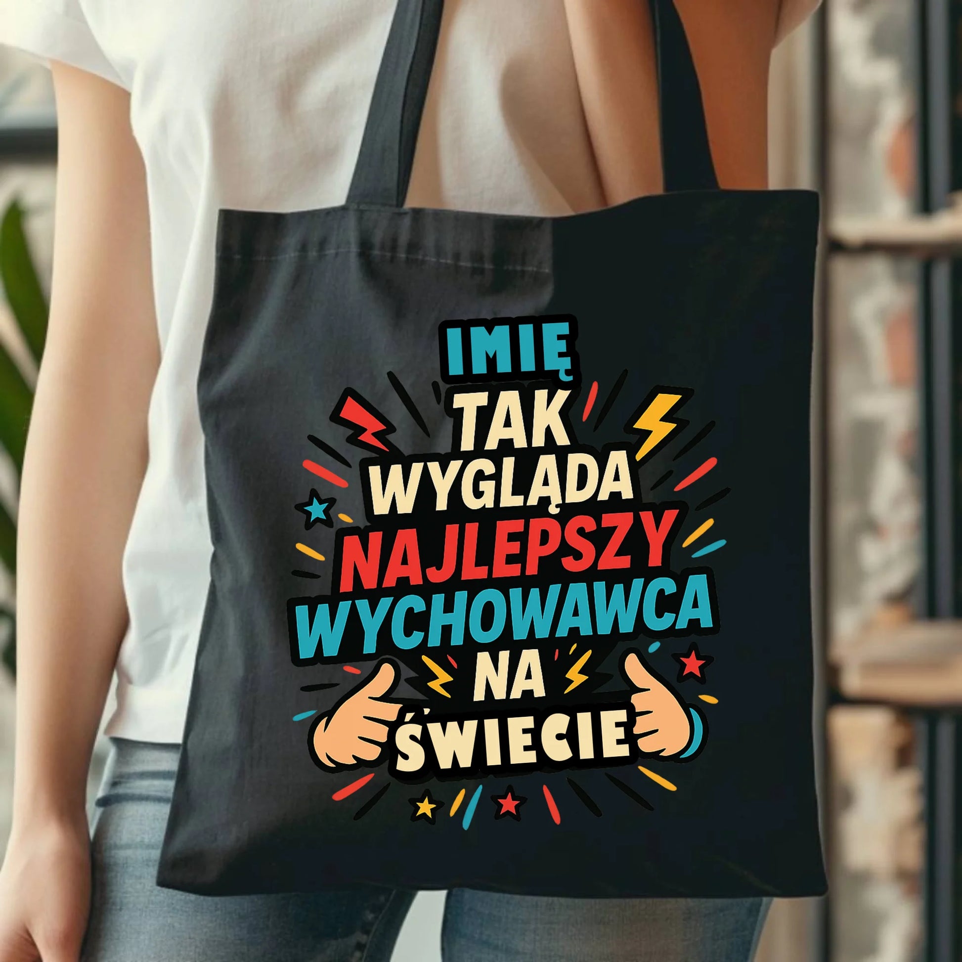 Bawełniana torba prezent dla nauczyciela NAUCZYCIEL WYCHOWAWCA PRZEDSZKOLANKA