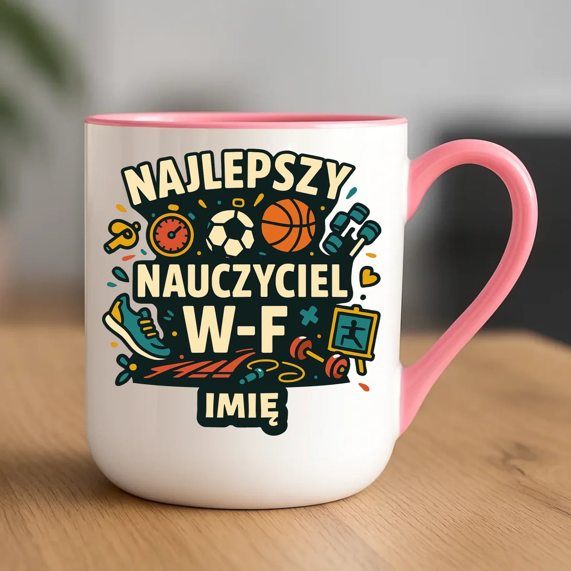 Najlepszy nauczyciel W-F | Kubek elegant prezent dla nauczyciela wychowania fizycznego N50 - StoryCups.pl