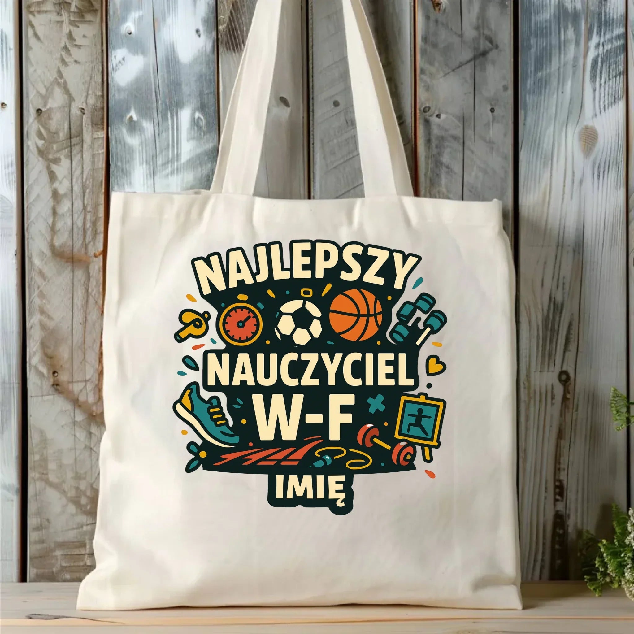 Najlepszy nauczyciel W-F | Torba prezent dla nauczyciela wychowania fizycznego N50 - StoryCups.pl