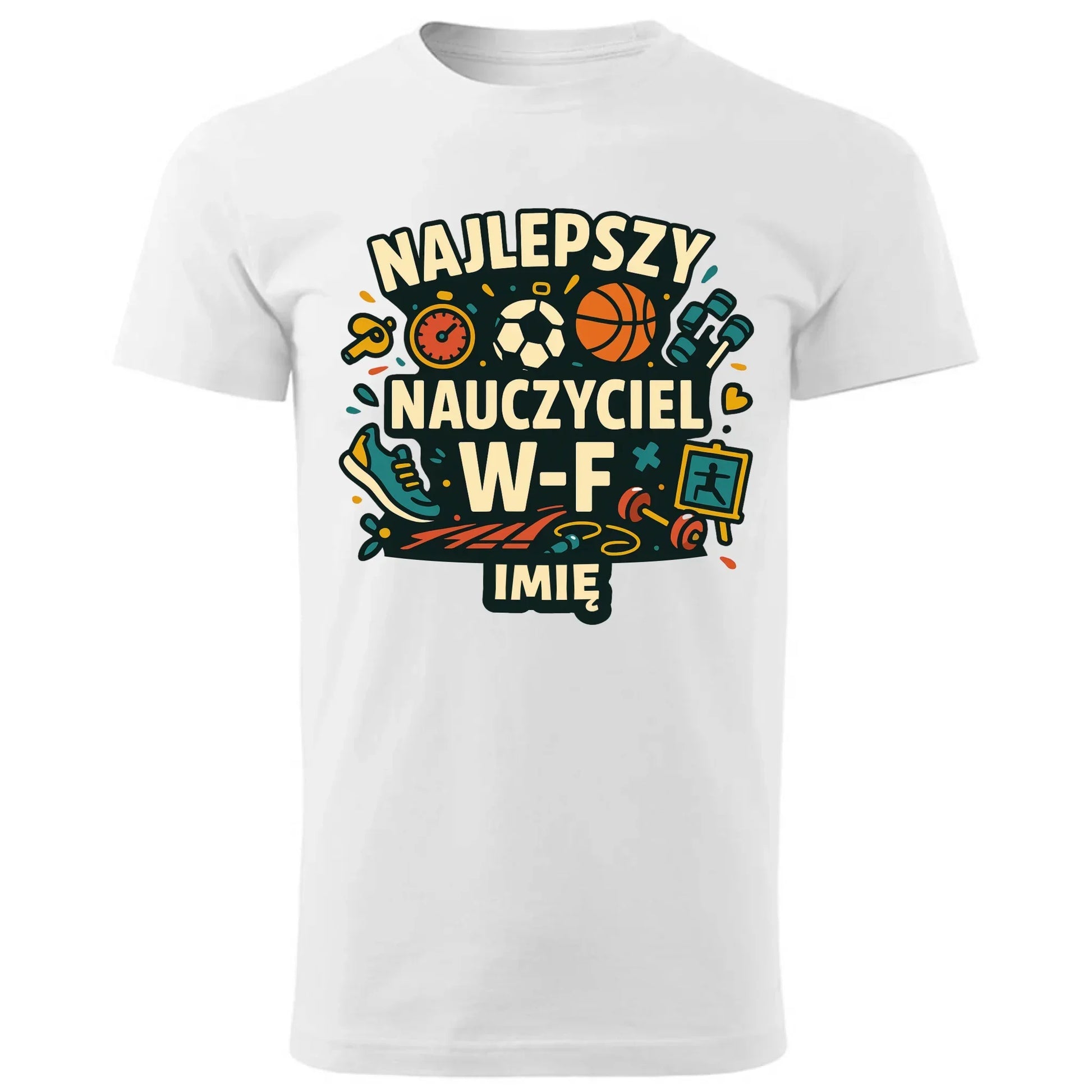 Najlepszy nauczyciel W-F | Koszulka męska prezent dla nauczyciela wychowania fizycznego N50 - StoryCups.pl