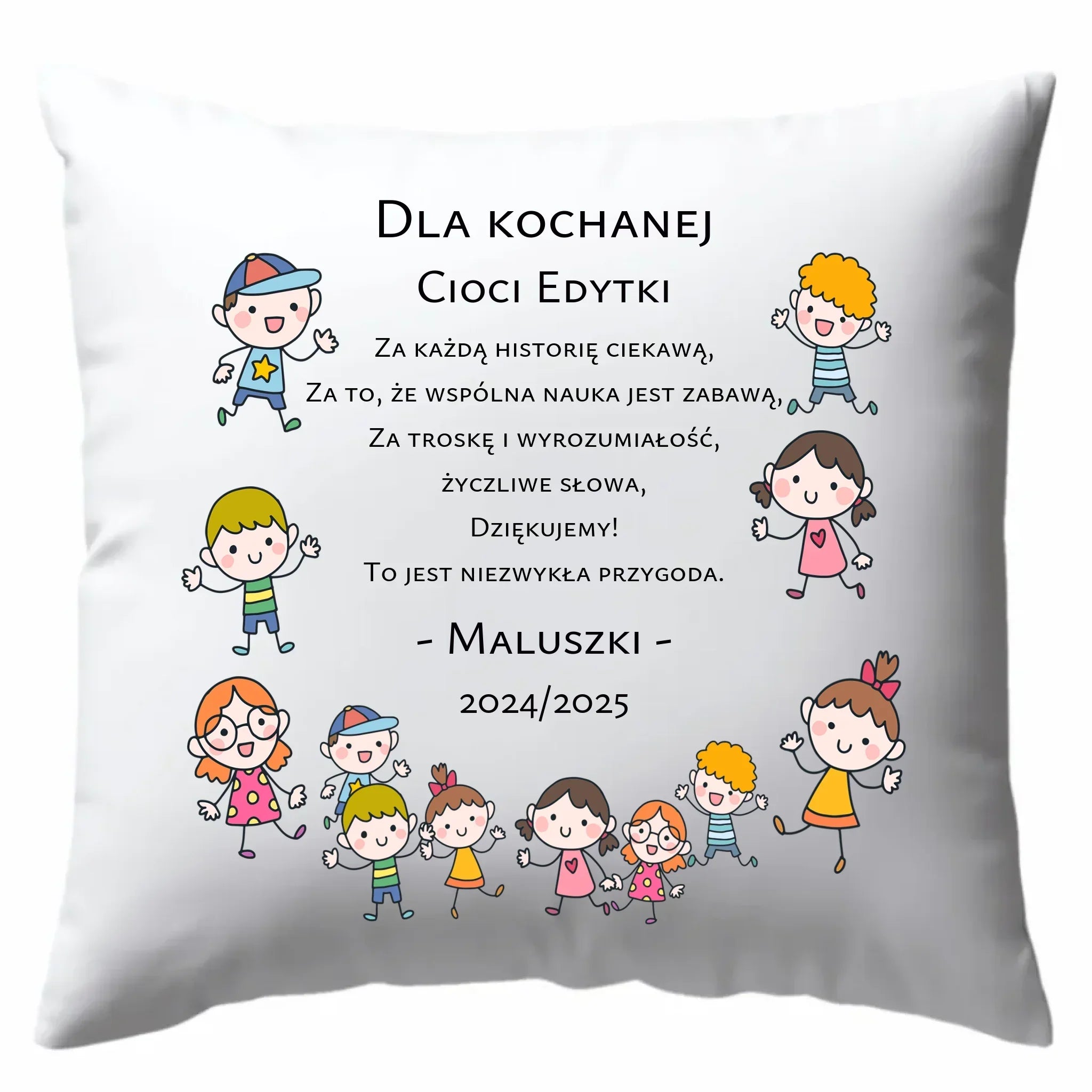 Podziękowanie od przedszkolaków | Poduszka dla nauczyciela N07 - StoryCups.pl