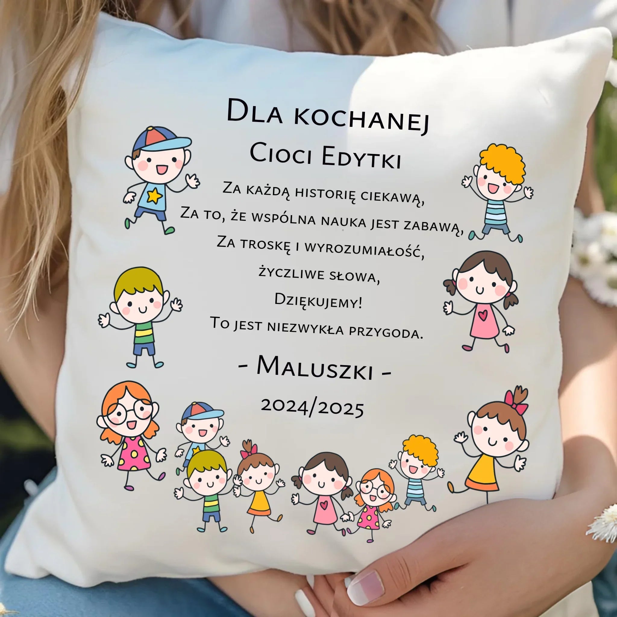 Podziękowanie od przedszkolaków | Poduszka dla nauczyciela N07 - StoryCups.pl