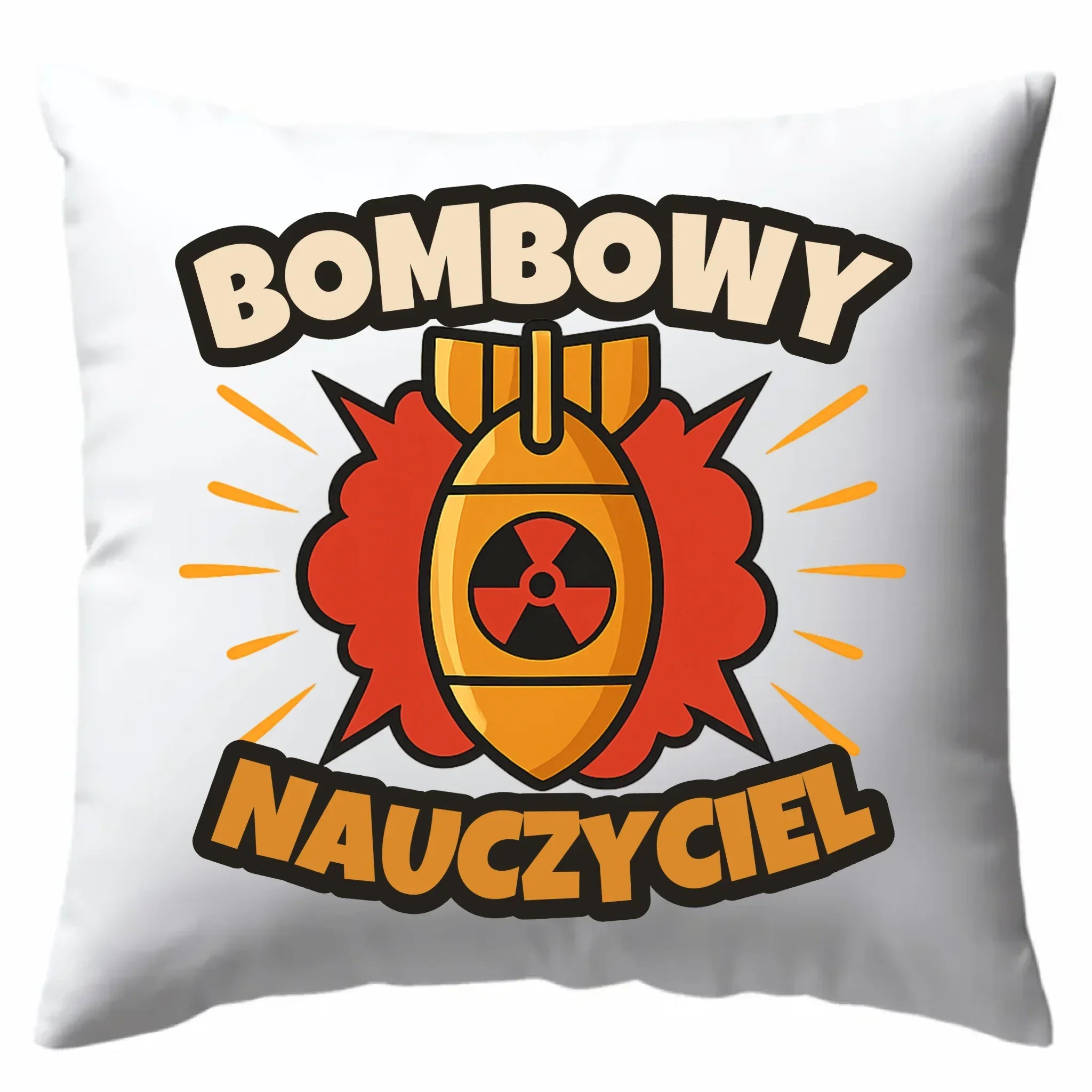 Bombowy nauczyciel | Poduszka prezent dla nauczyciela N36 - StoryCups.pl