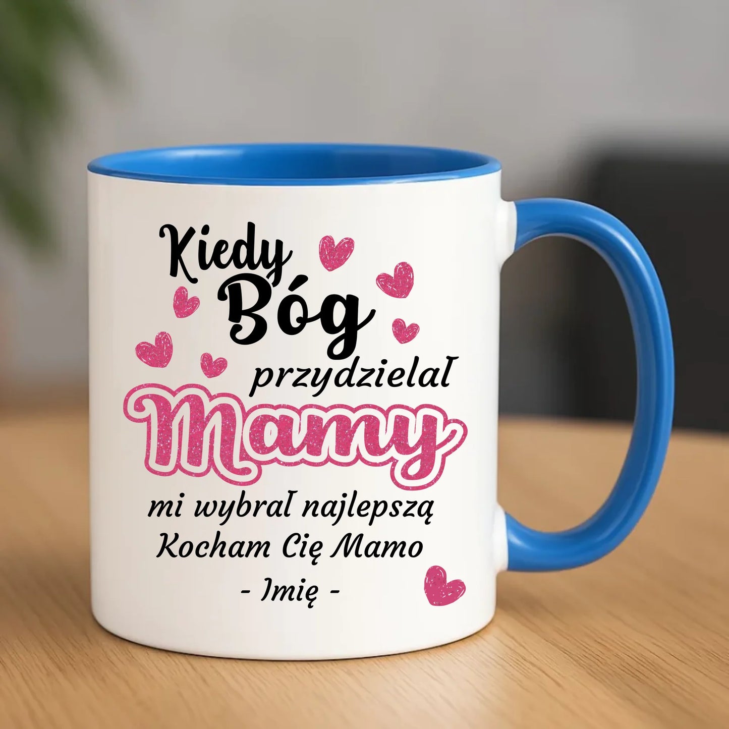 Kubek dla mamy wyjątkowy prezent na Dzień Mamy - niebieski