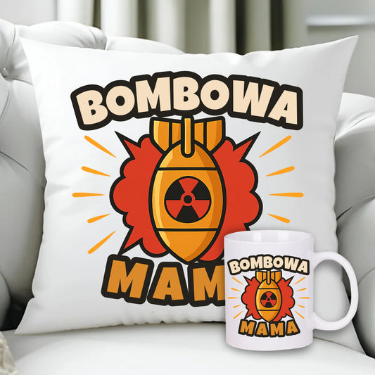 Bombowa mama | Zestaw poduszka i kubek dla mamy prezent na Dzień Matki DM02