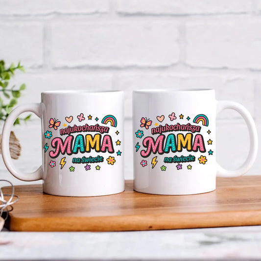 Najukochańsza mama na świecie | Zestaw poduszka i kubek dla mamy na prezent DM03