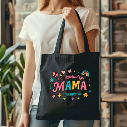 Czarna torba dla mamy upominek na Dzień Mamy
