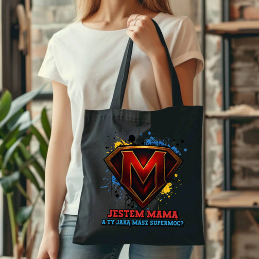 Czarna torba dla mamy upominek na Dzień Mamy