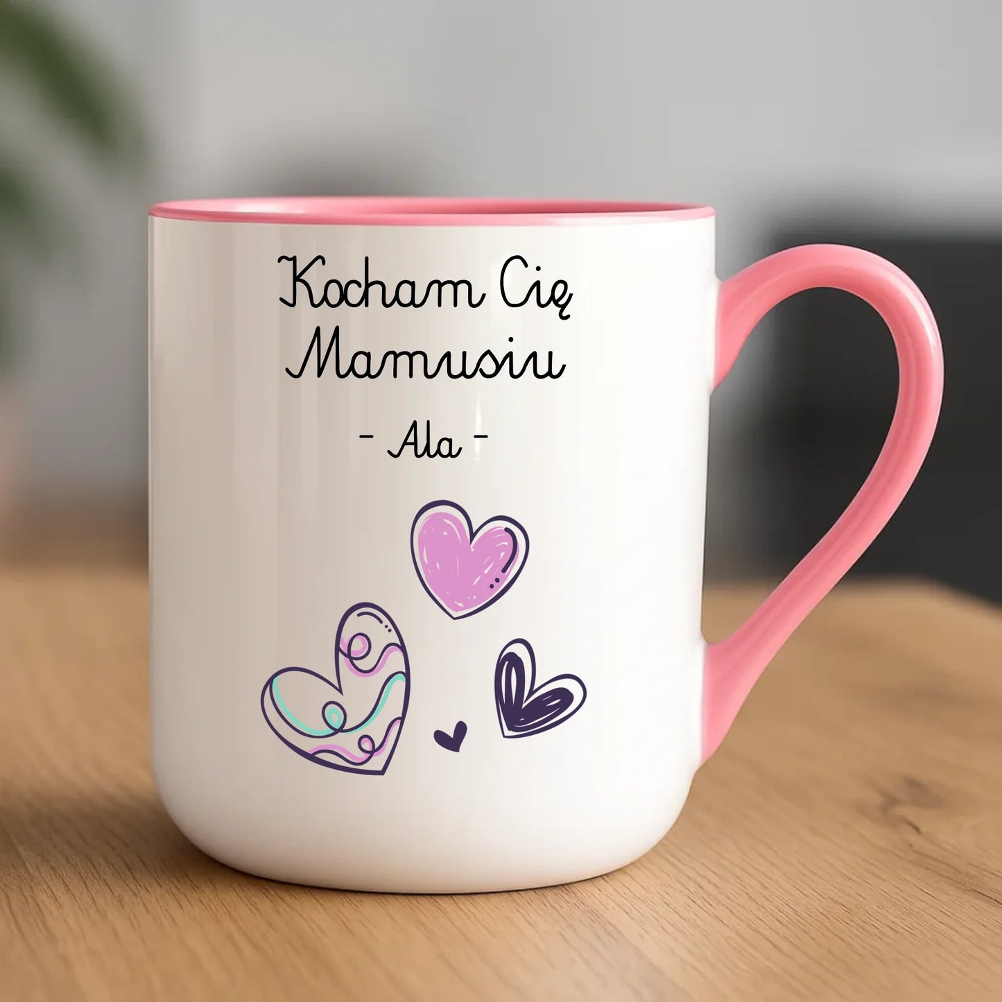 Personalizowany kubek dla mamy upominek na Dzień Mamy - różowy