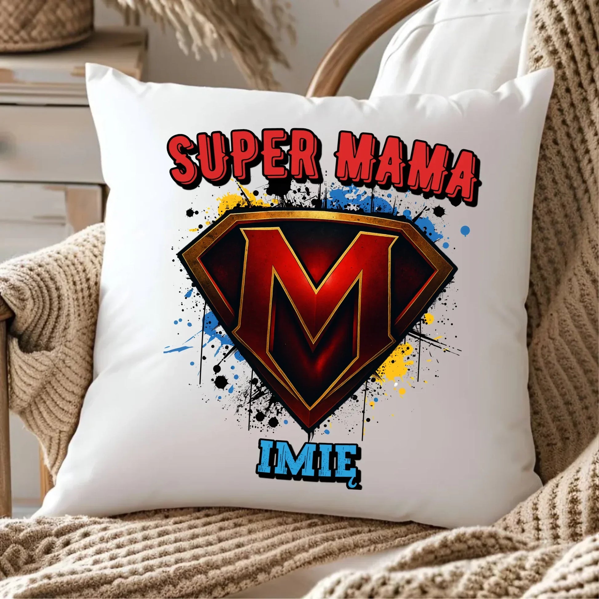 Super mama | Poduszka prezent na Dzień Matki DM07 - StoryCups.pl
