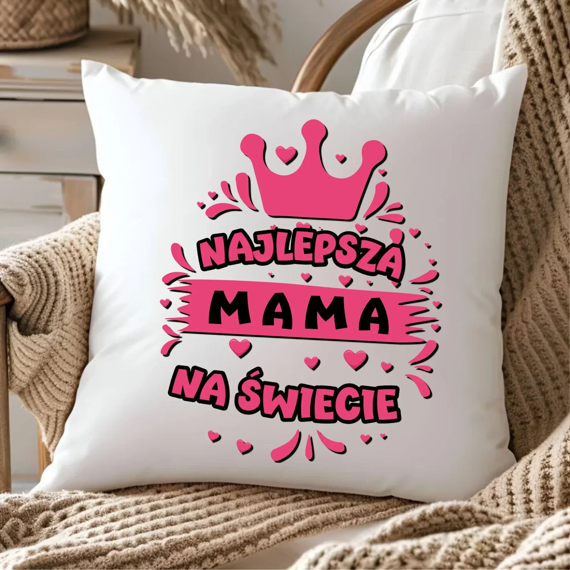 Najlepsza mama na świecie | Poduszka prezent na Dzień Mamy DM08 - StoryCups.pl