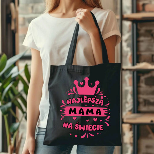 Czarna torba dla mamy upominek na Dzień Mamy