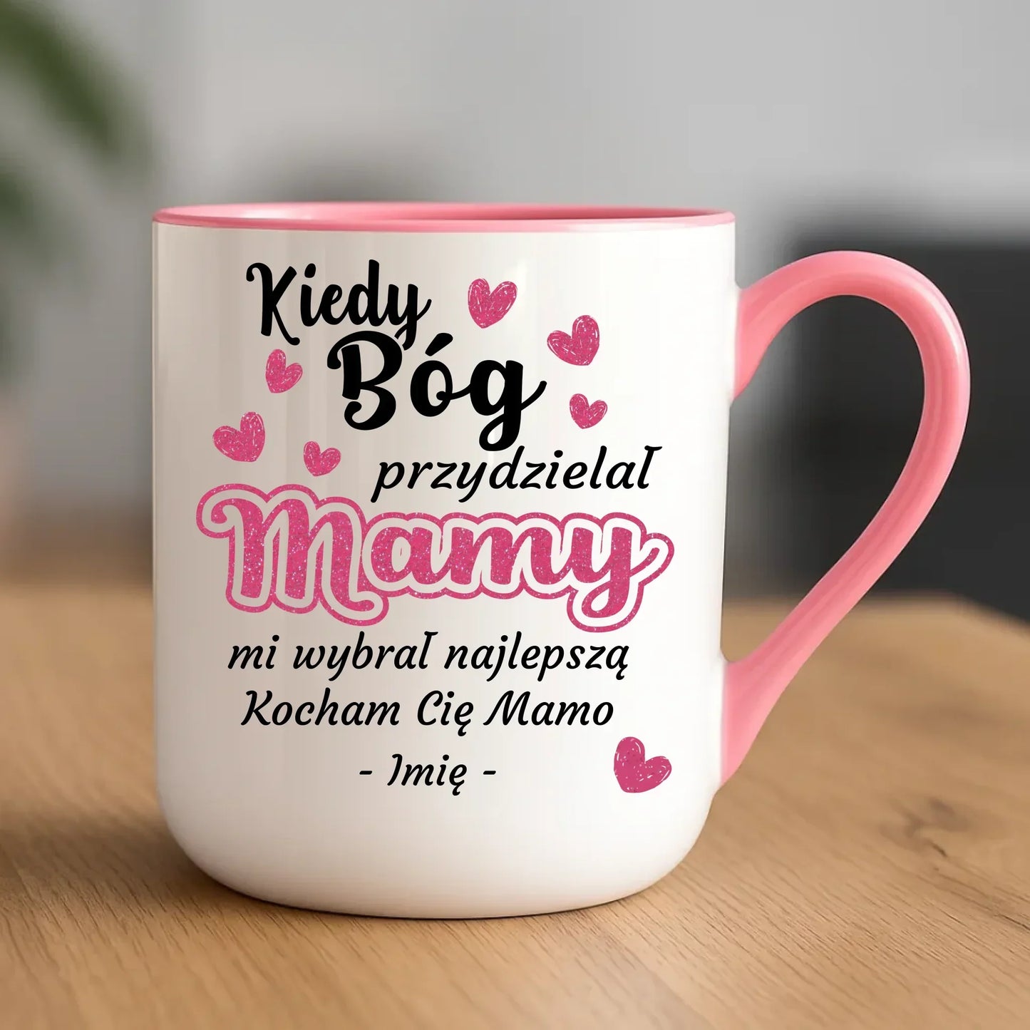 Personalizowany kubek dla mamy upominek na Dzień Mamy - różowy
