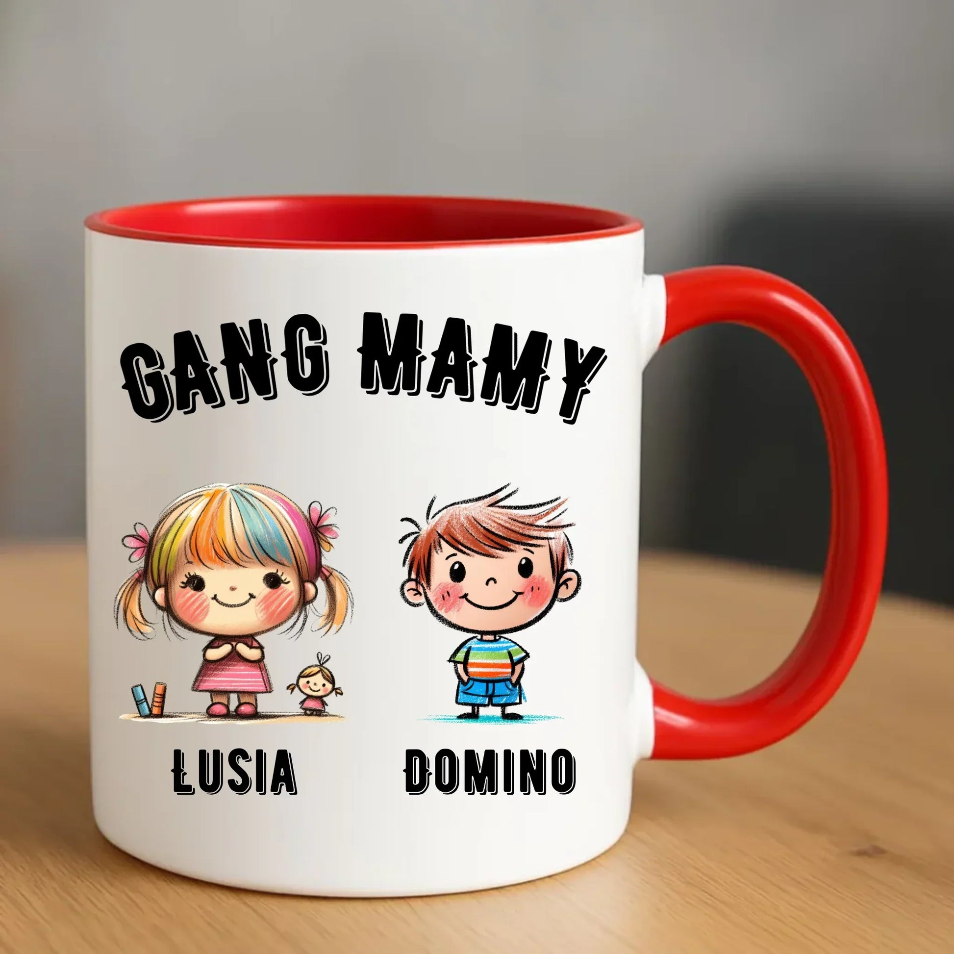 Gang Mamy imiona dzieci | Kubek prezent na Dzień Matki DM09 - StoryCups.pl
