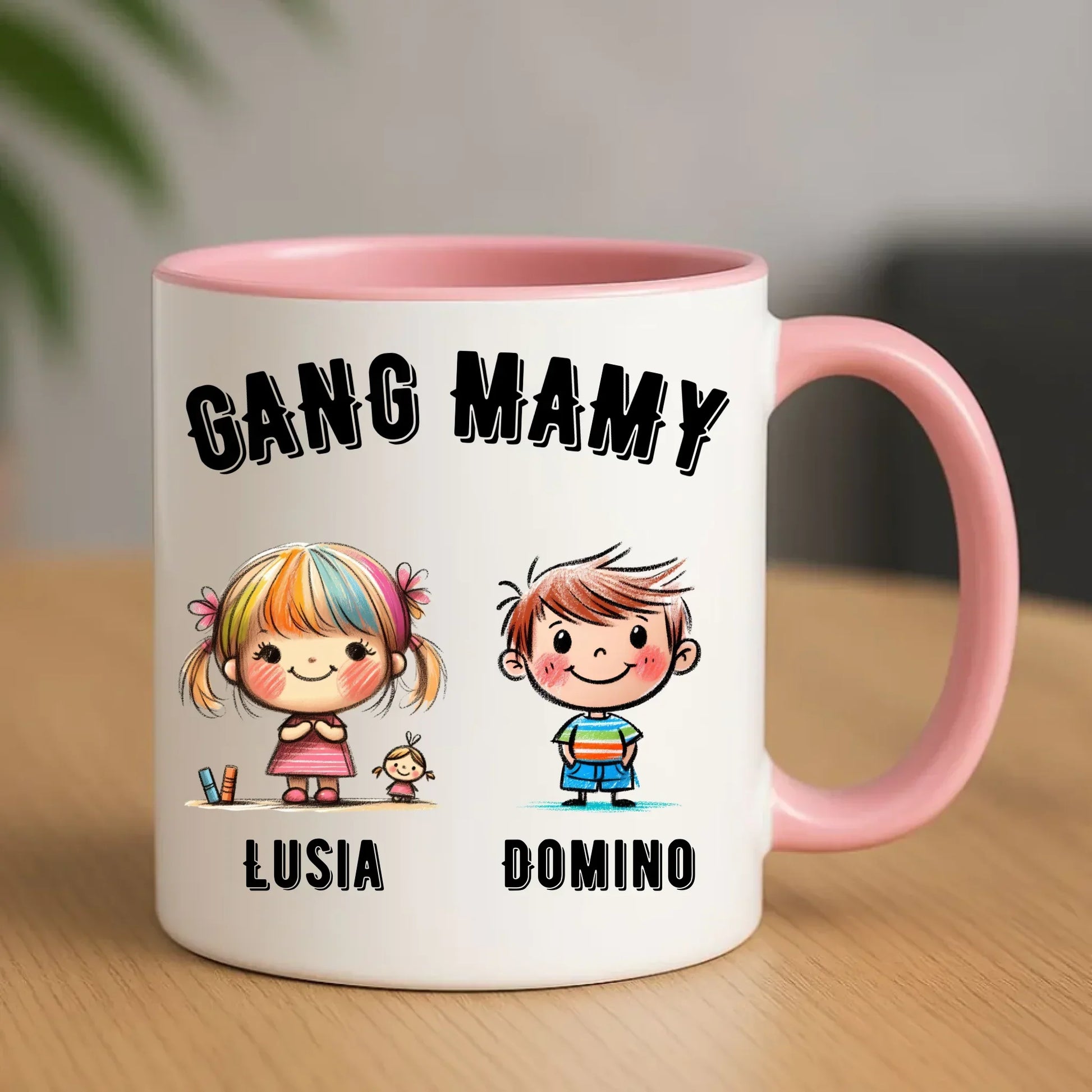 Gang Mamy imiona dzieci | Kubek prezent na Dzień Matki DM09 - StoryCups.pl