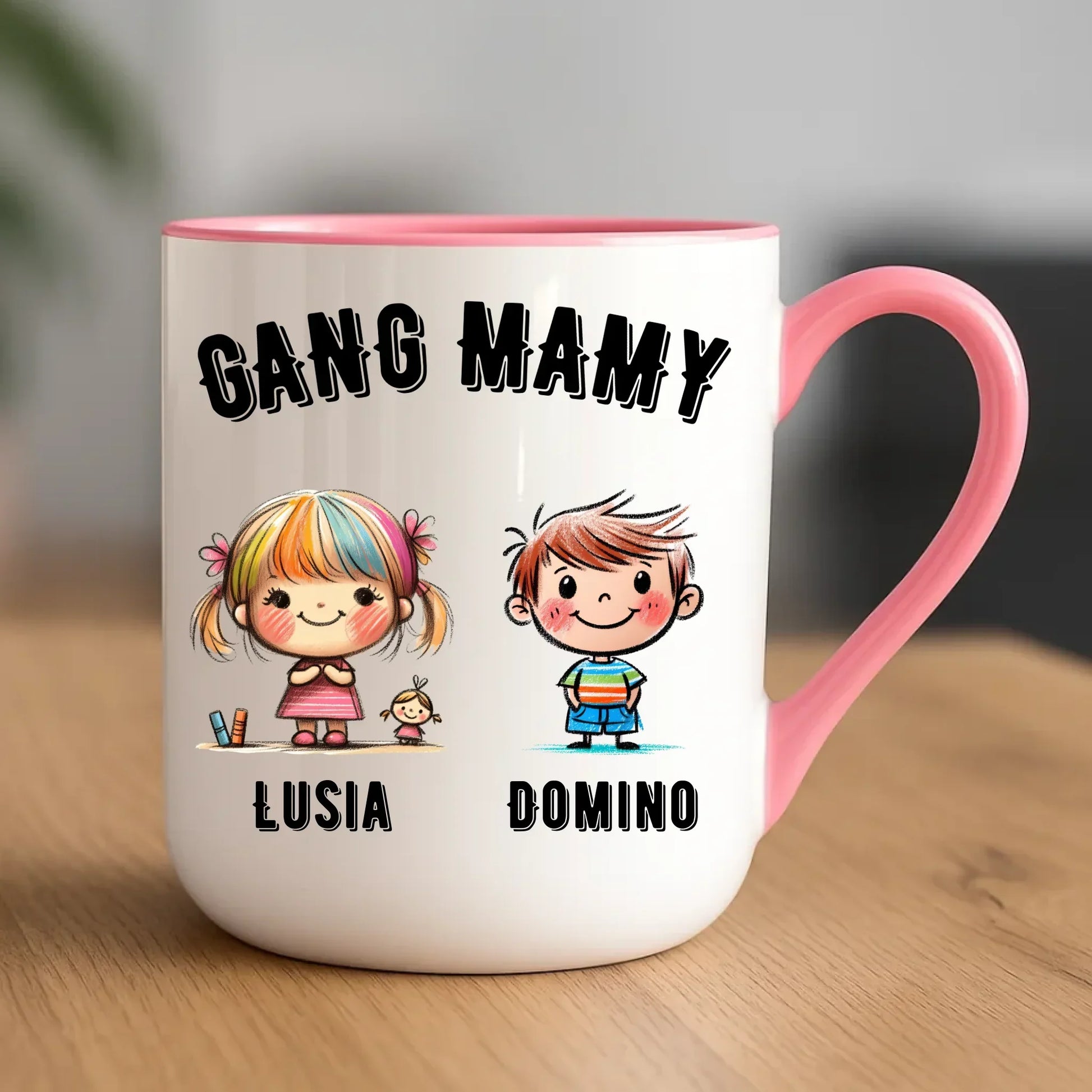 Gang Mamy imiona dzieci | Kubek elegant prezent na Dzień Matki DM09 - StoryCups.pl