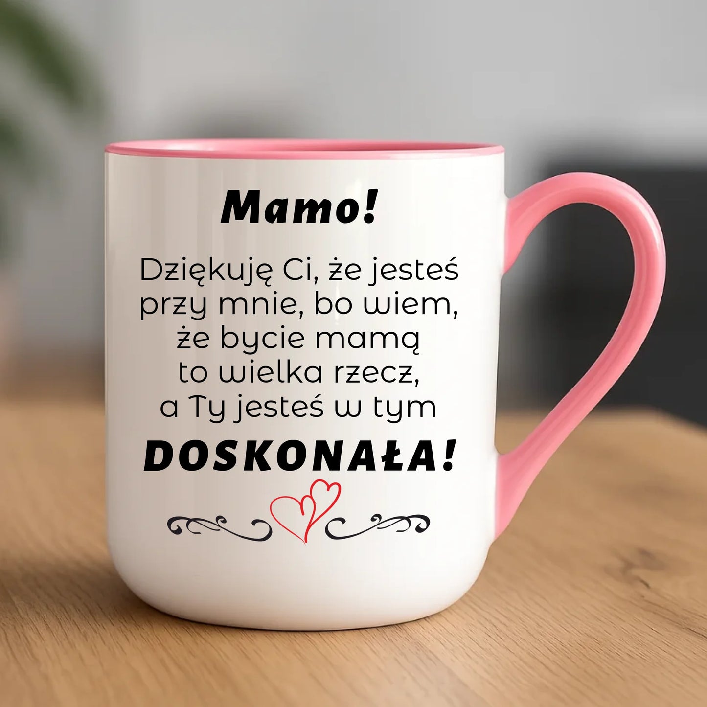 Personalizowany kubek dla mamy upominek na Dzień Mamy - różowy