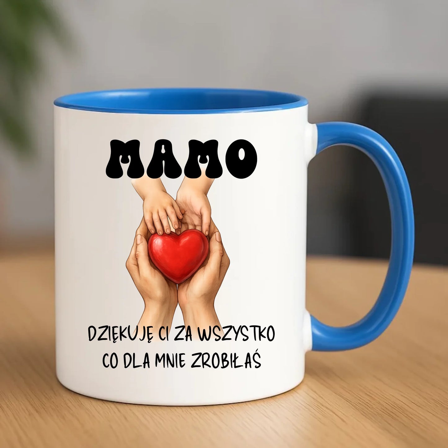 Kubek dla mamy wyjątkowy prezent na Dzień Mamy - niebieski