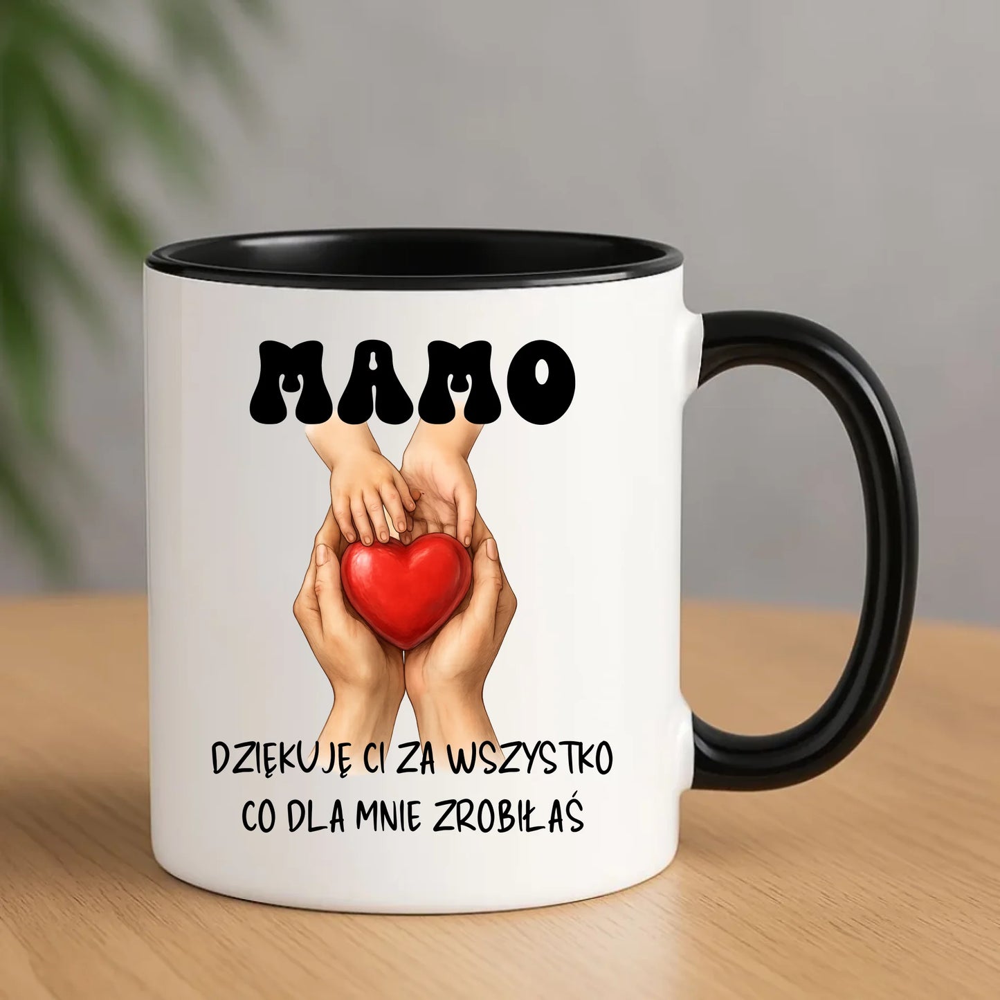 Kubek dla mamy prezent na Dzień Mamy - czarny