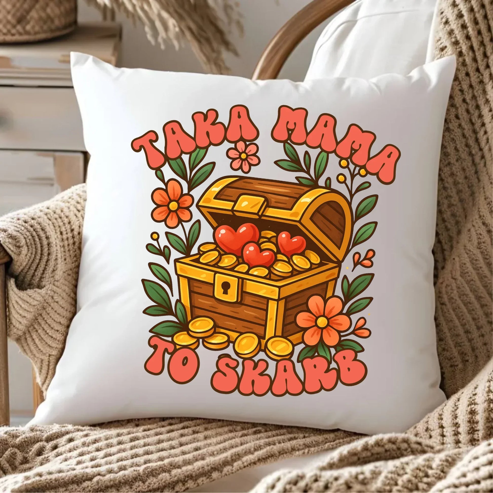 Taka mama to skarb | Poduszka prezent na Dzień Matki DM12 - StoryCups.pl