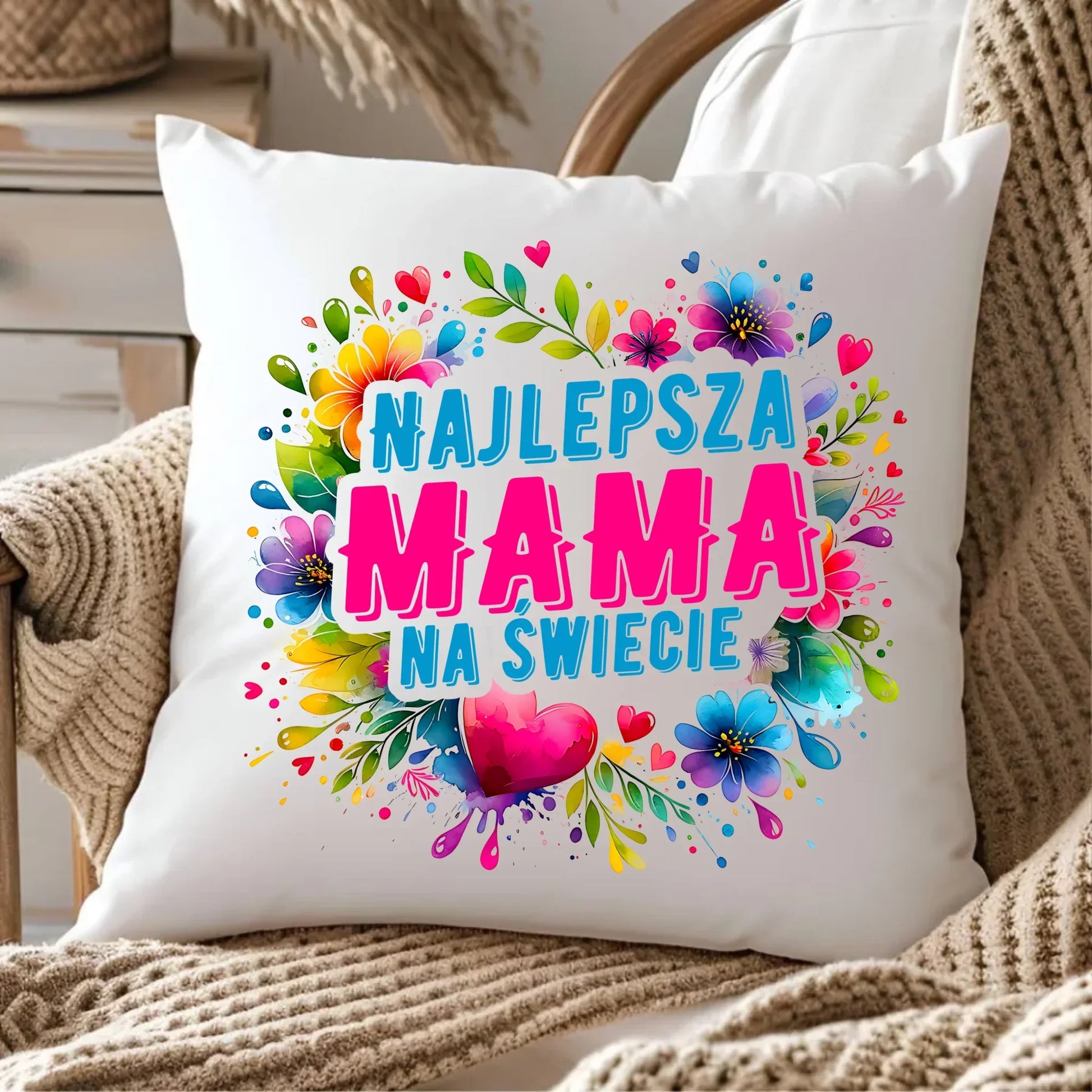 Najlepsza mama | Poduszka prezent dla mamy DM15 - StoryCups.pl