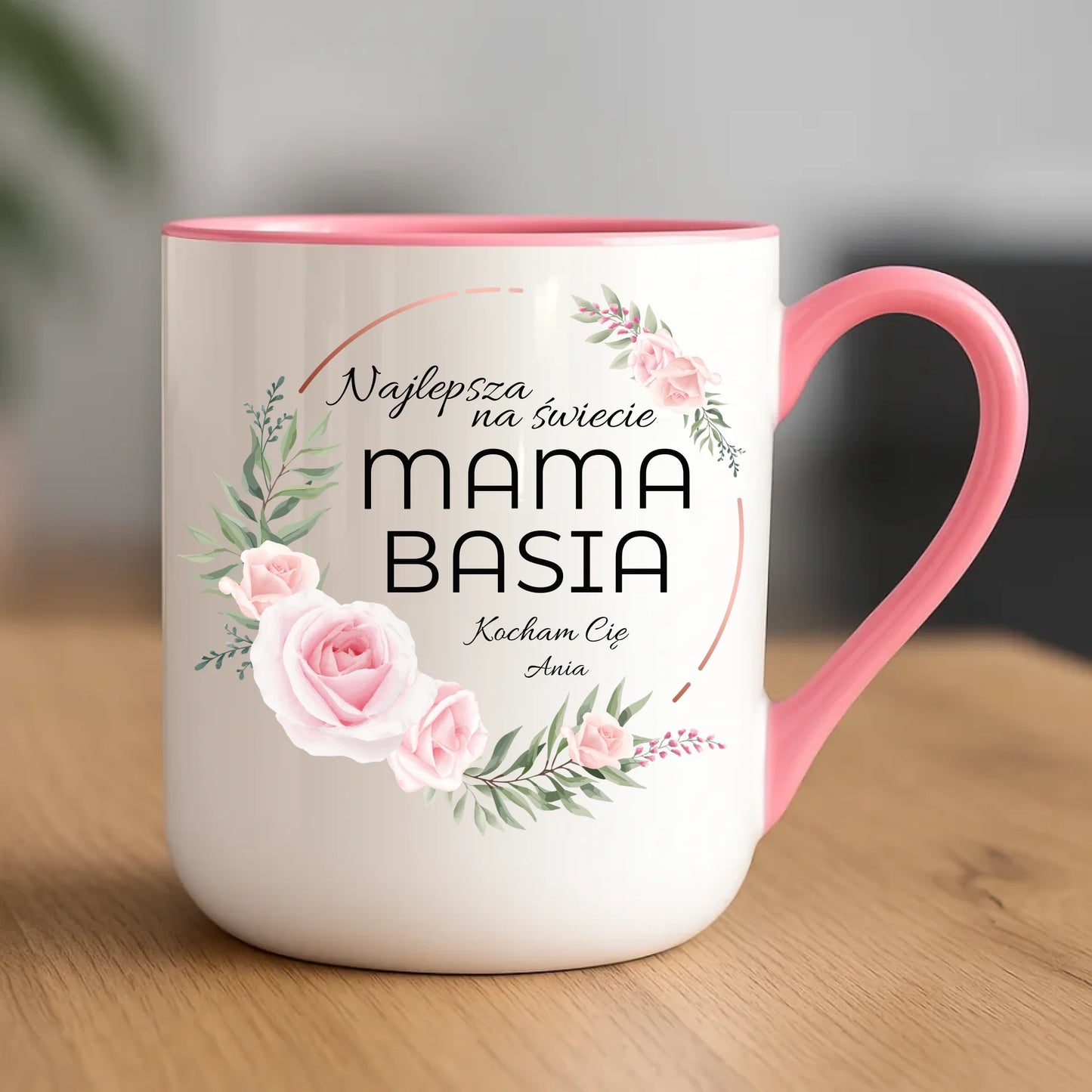 Personalizowany kubek dla mamy upominek na Dzień Mamy - różowy