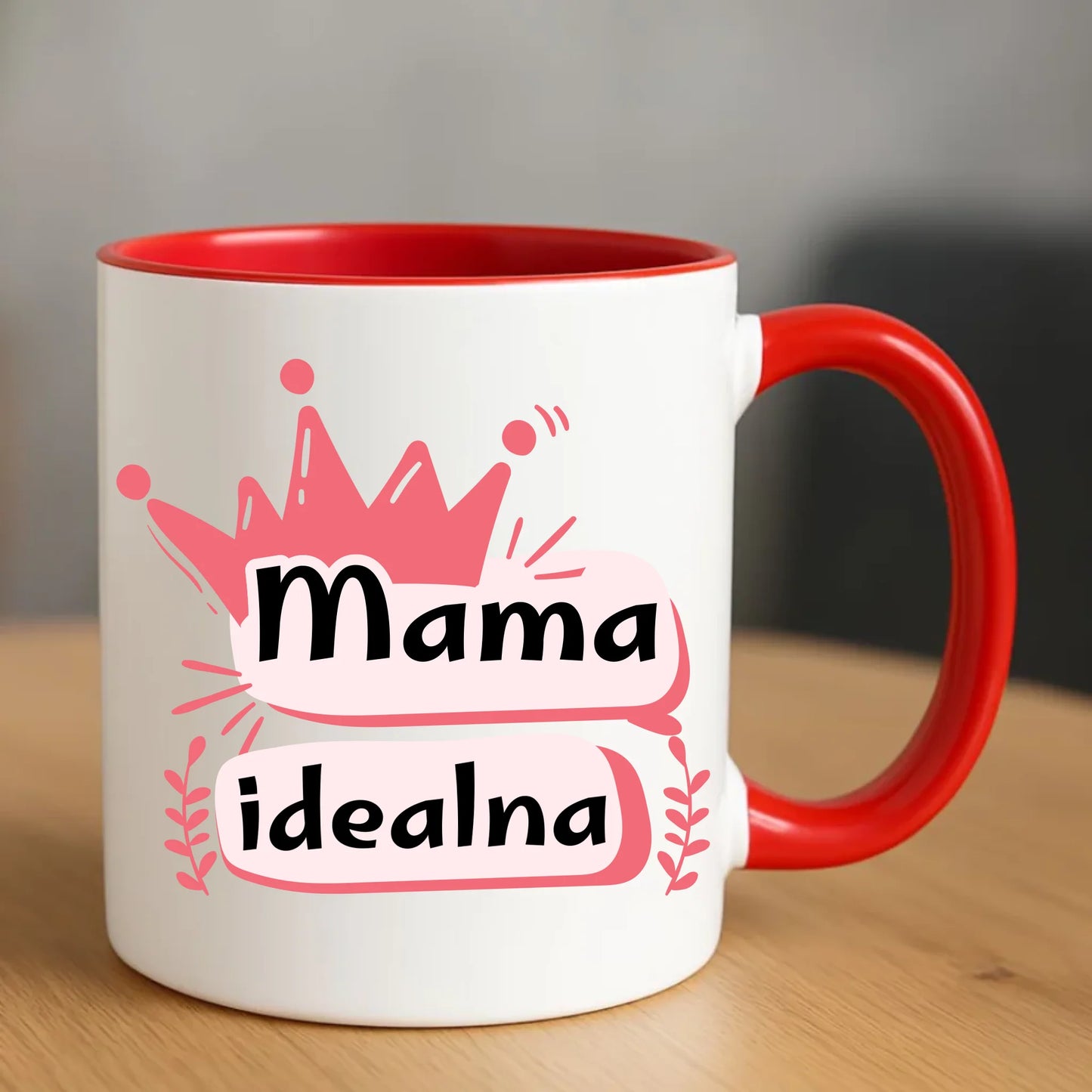 Personalizowany kubek dla mamy upominek na Dzień Mamy - czerwony