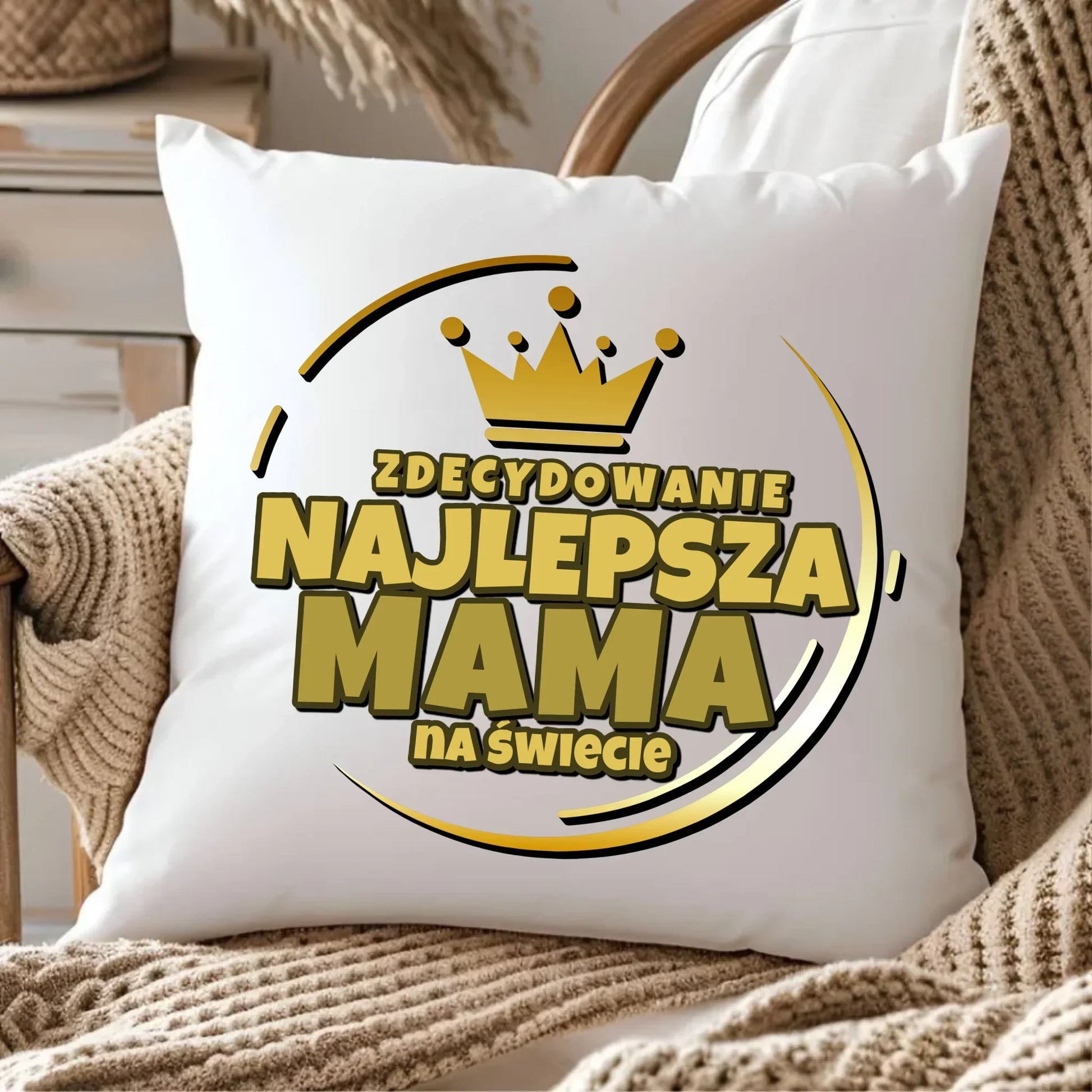 Zdecydowanie najlepsza mama | Poduszka prezent dla mamy DM25 - StoryCups.pl