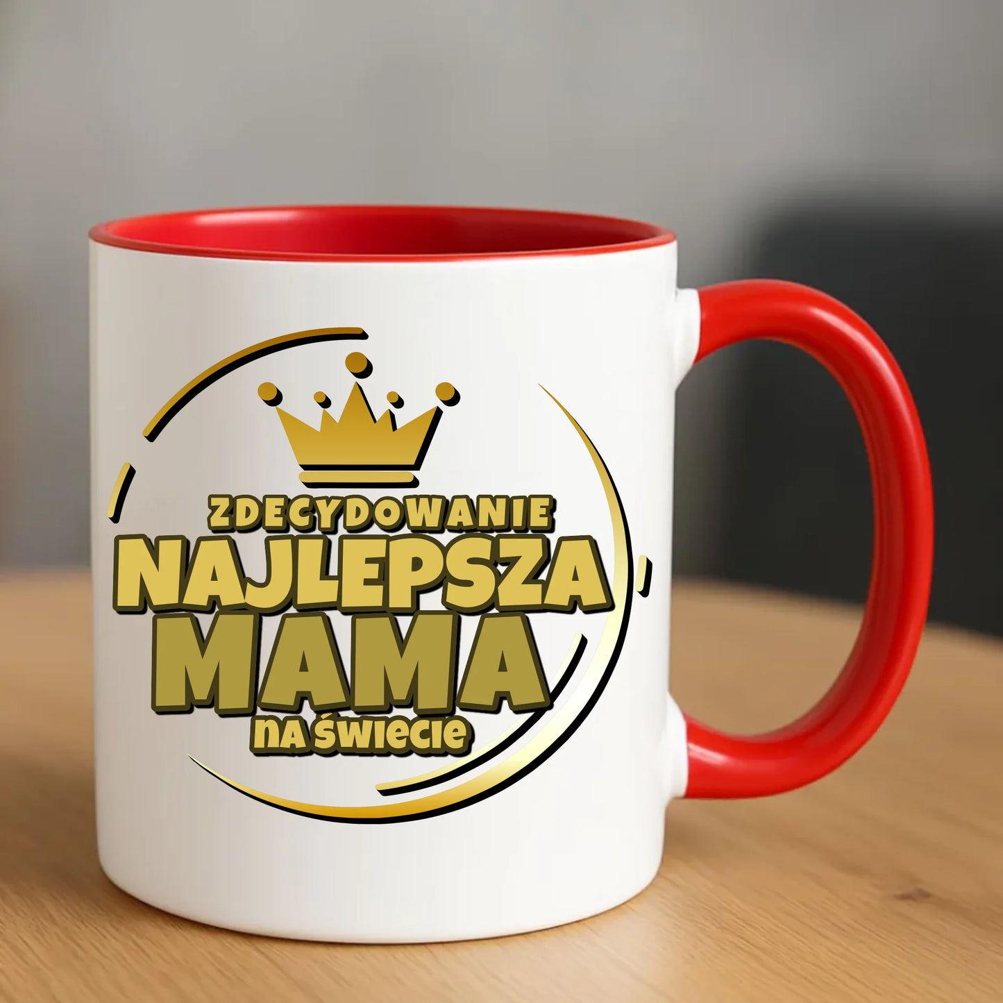 Personalizowany kubek dla mamy upominek na Dzień Mamy - czerwony