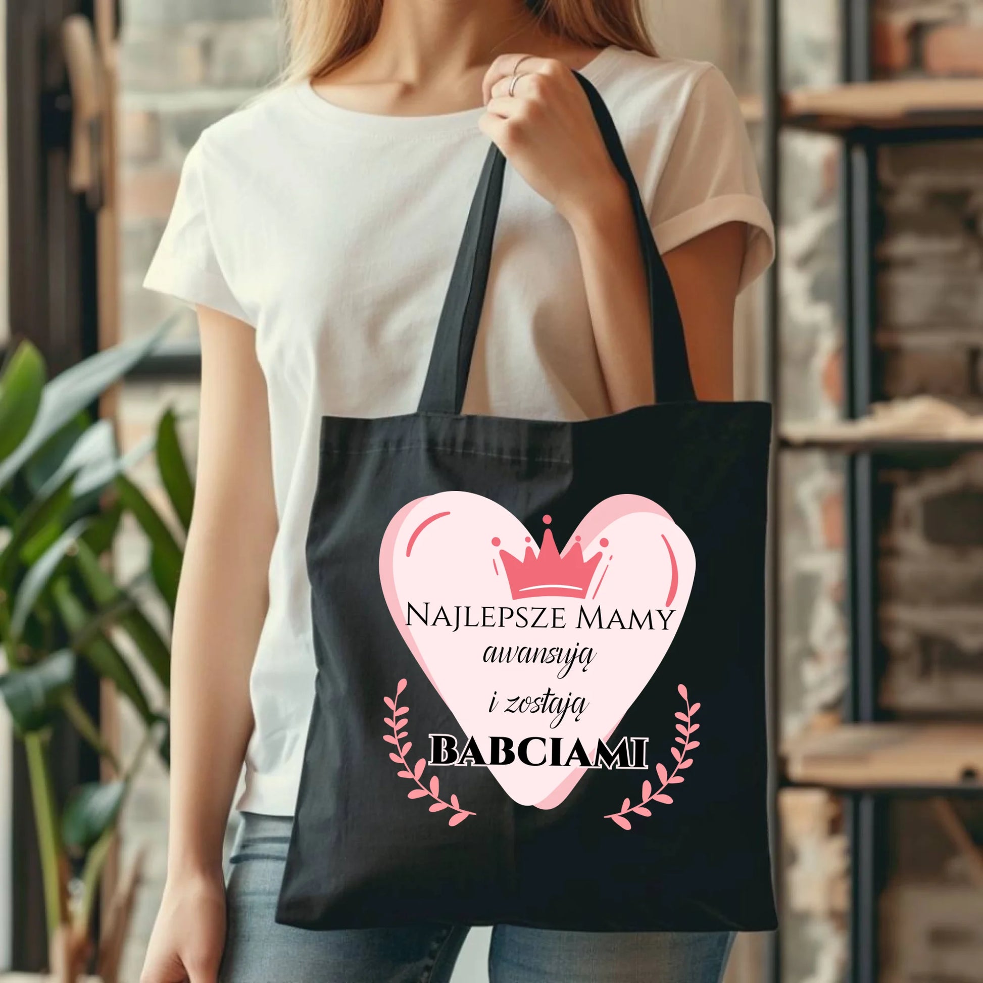 Czarna torba dla mamy upominek na Dzień Mamy