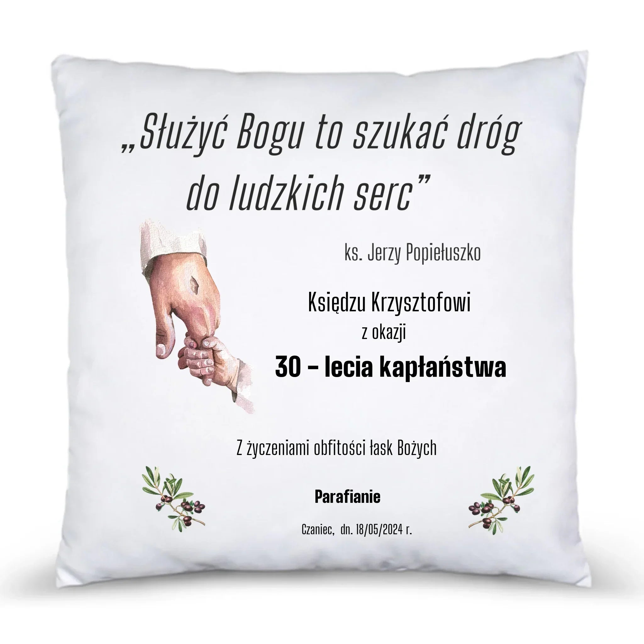 Poduszka dla księdza na ROCZNICĘ KAPŁAŃSTWA DYU01 - StoryCups.pl