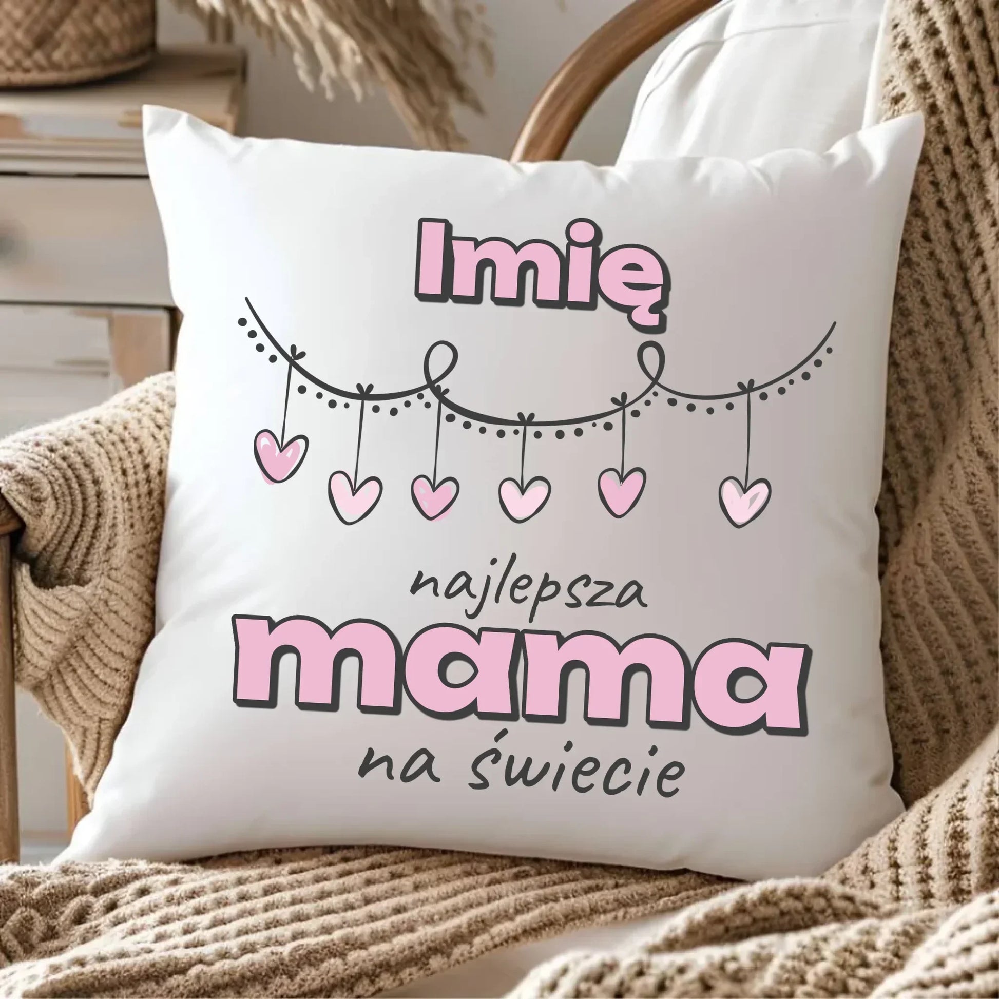 Najlepsza mama | Poduszka z imieniem prezent dla mamy DM27 - StoryCups.pl