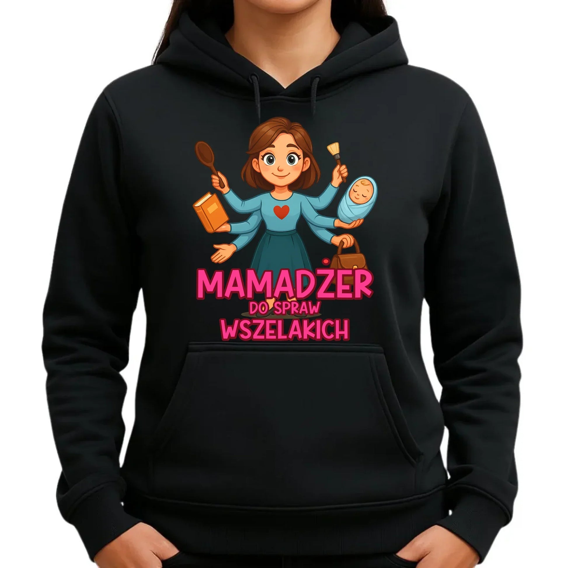 Mamadżer do spraw wszelakich | Bluza damska z kapturem prezent dla mamy DM28 - StoryCups.pl