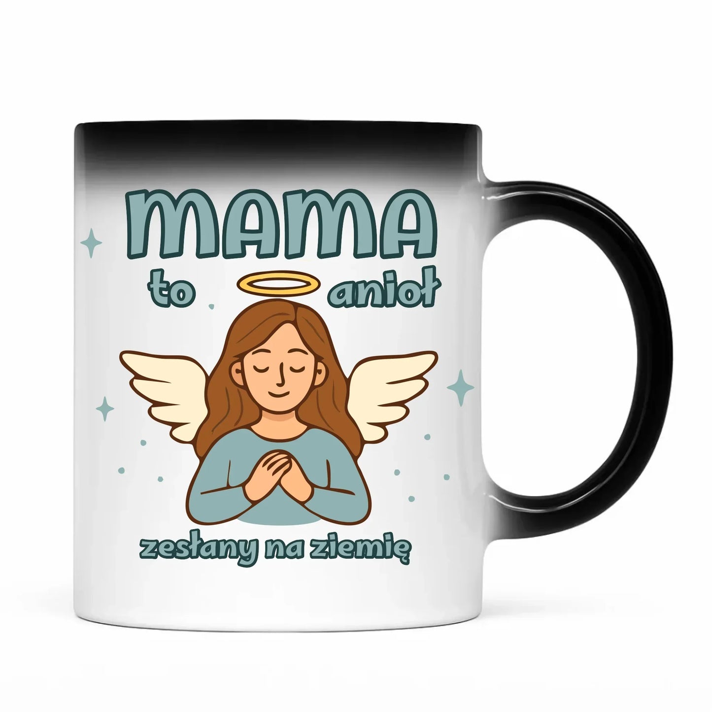 Mama to anioł zesłany na ziemię | Kubek magiczny prezent dla mamy DM30 - StoryCups.pl