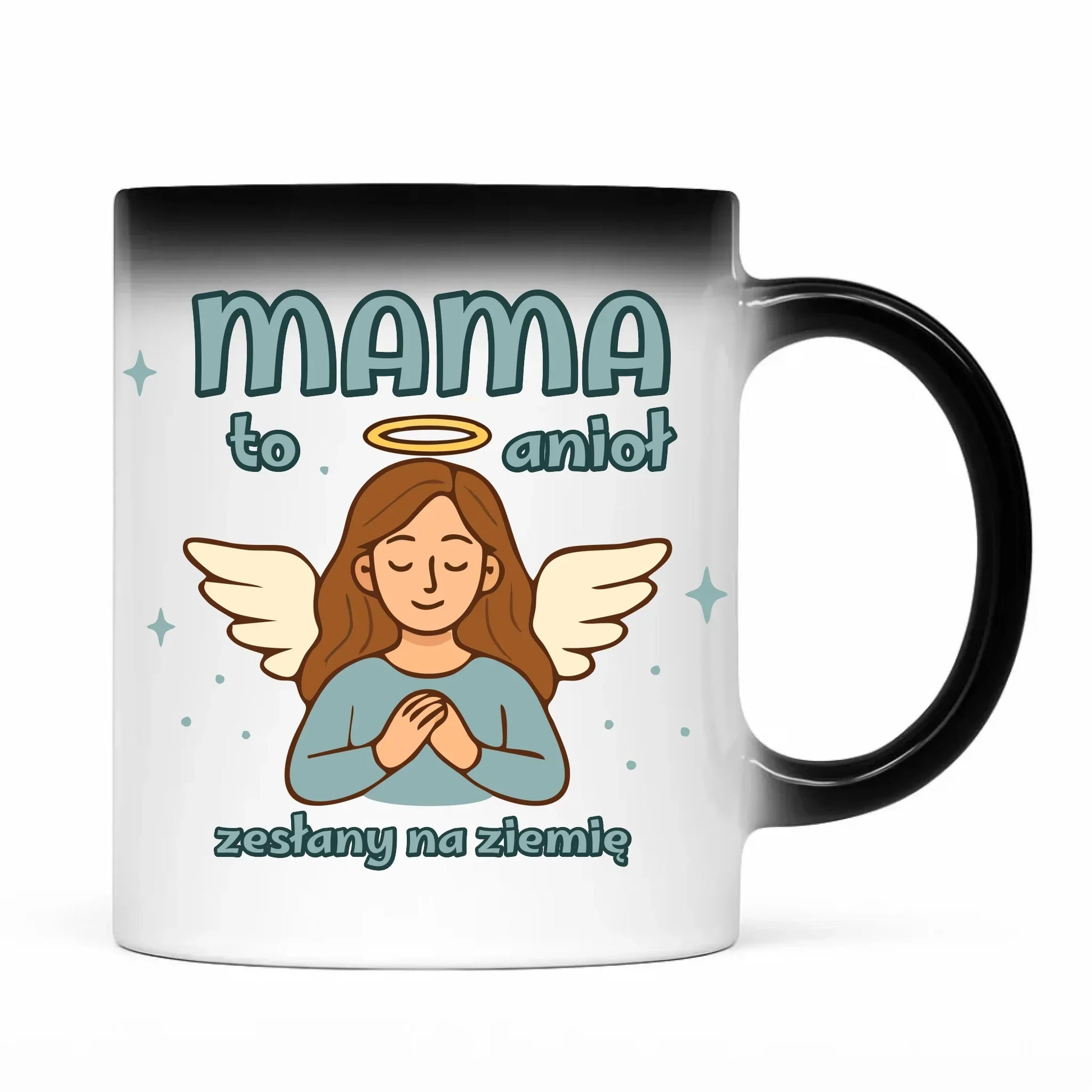 Mama to anioł zesłany na ziemię | Kubek magiczny prezent dla mamy DM30 - StoryCups.pl