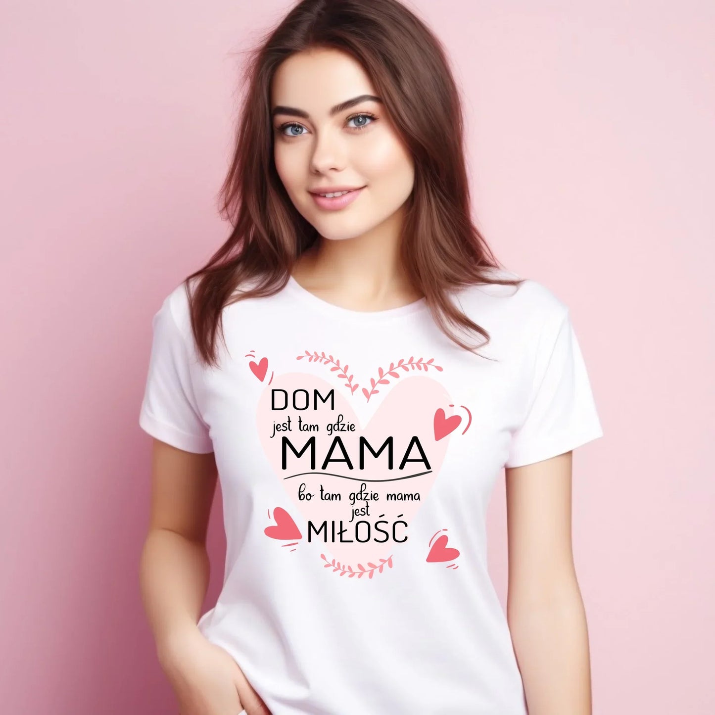 Dom jest tam gdzie mama | Koszulka damska prezent dla mamy DM31 - StoryCups.pl