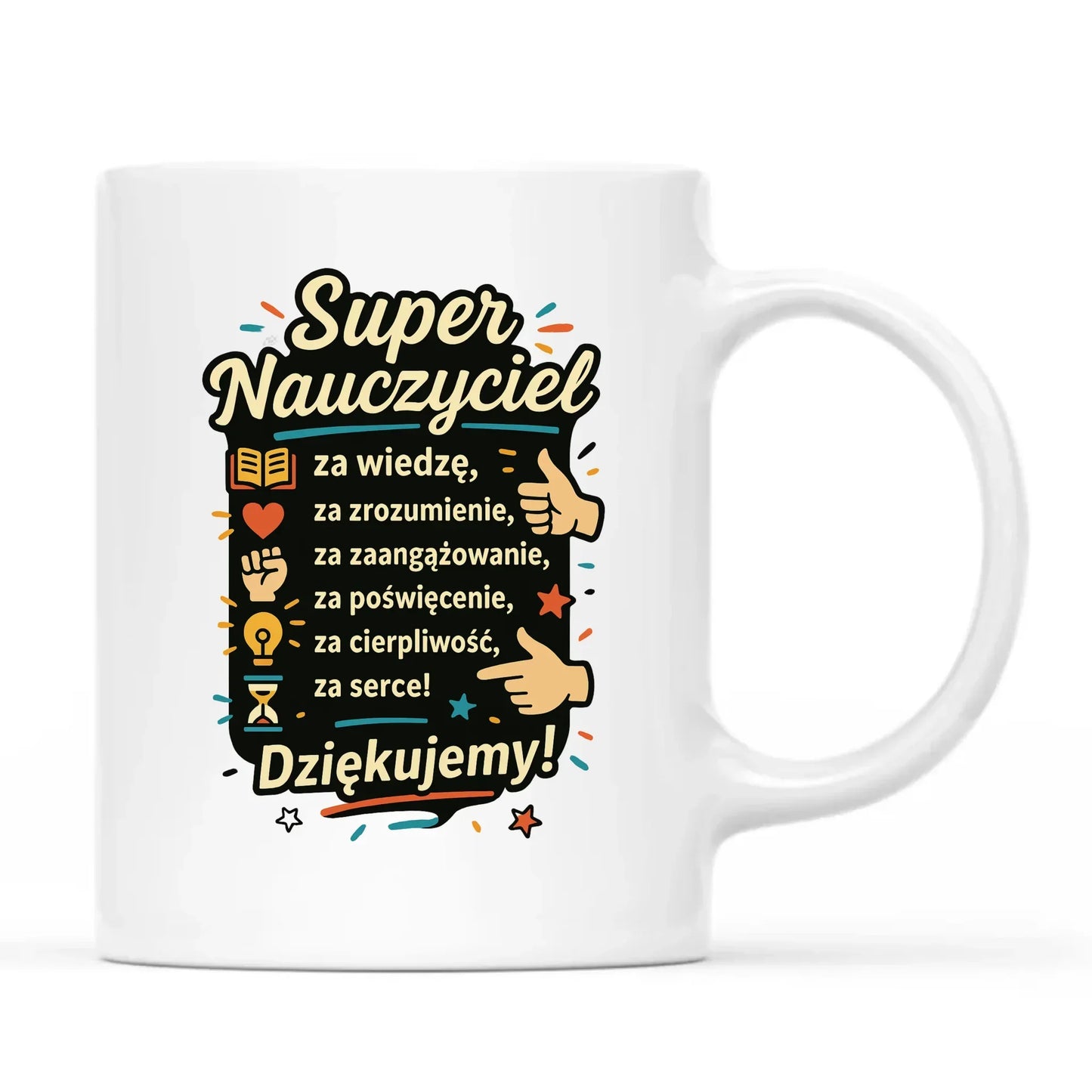 Super Nauczyciel Podziękowanie | Kubek prezent na Zakończenie Roku Szkolnego N32 - StoryCups.pl