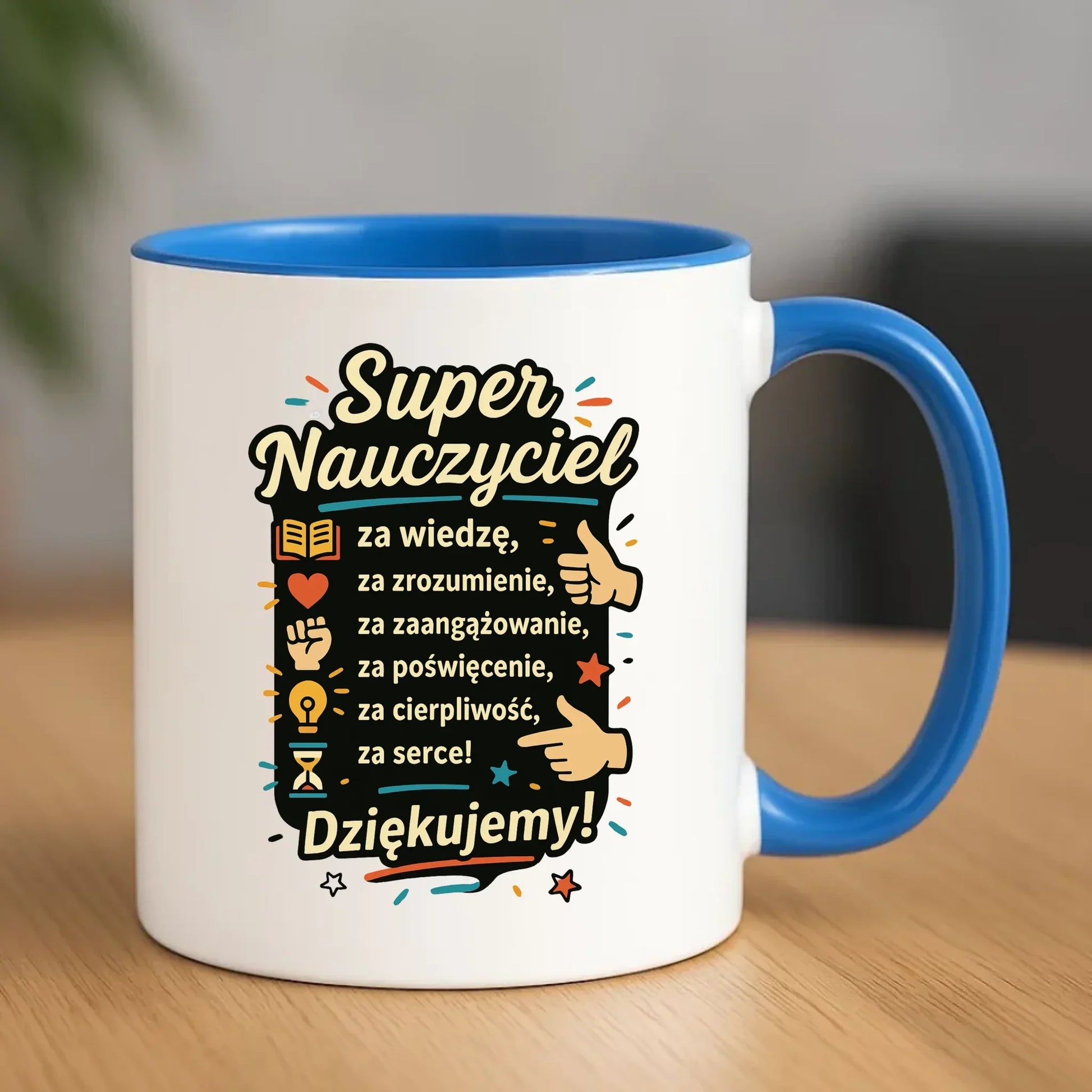 Super Nauczyciel Podziękowanie | Kubek prezent na Zakończenie Roku Szkolnego N32 - StoryCups.pl