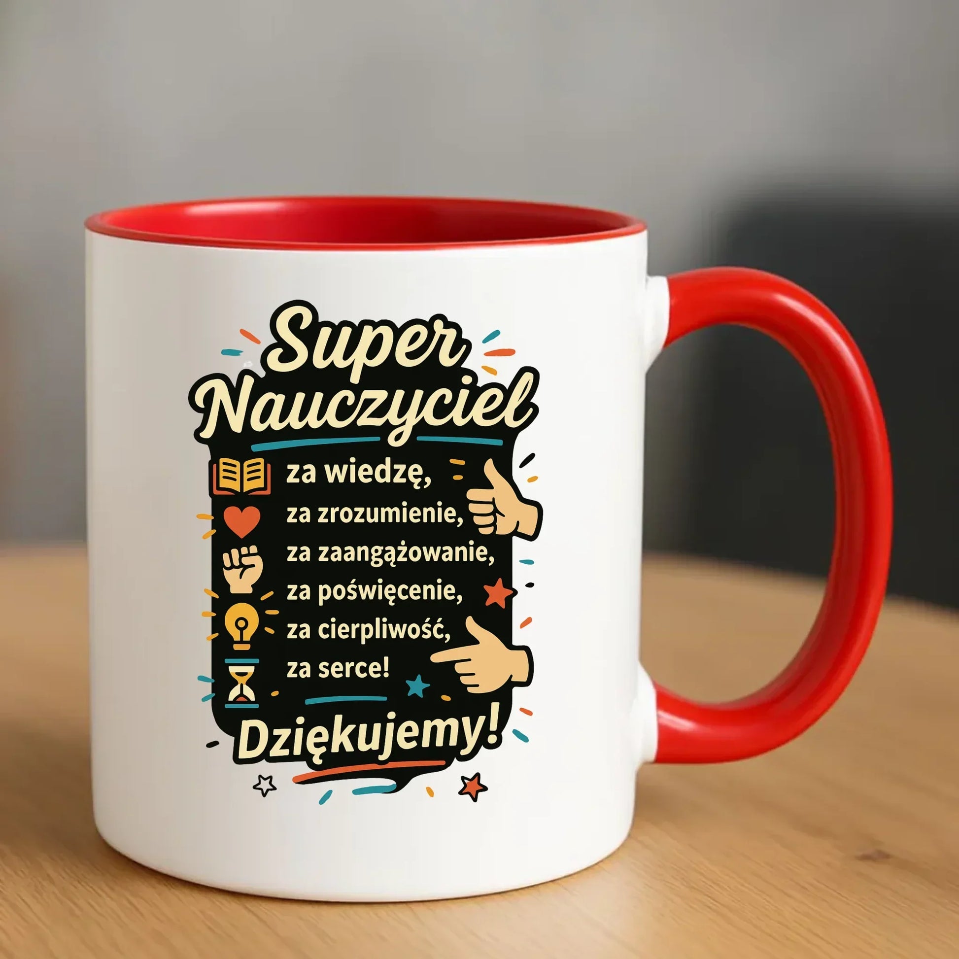 Super Nauczyciel Podziękowanie | Kubek prezent na Zakończenie Roku Szkolnego N32 - StoryCups.pl