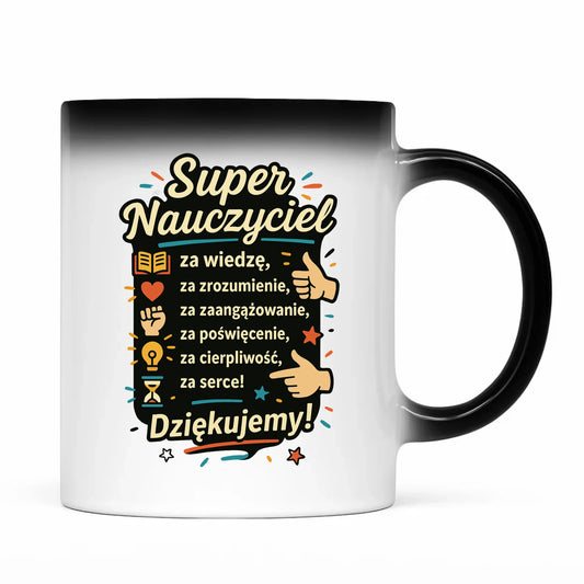 Prezent dla nauczyciela kubek magiczny NAUCZYCIEL ZAKOŃCZENIE ROKU SZKOLNEGO