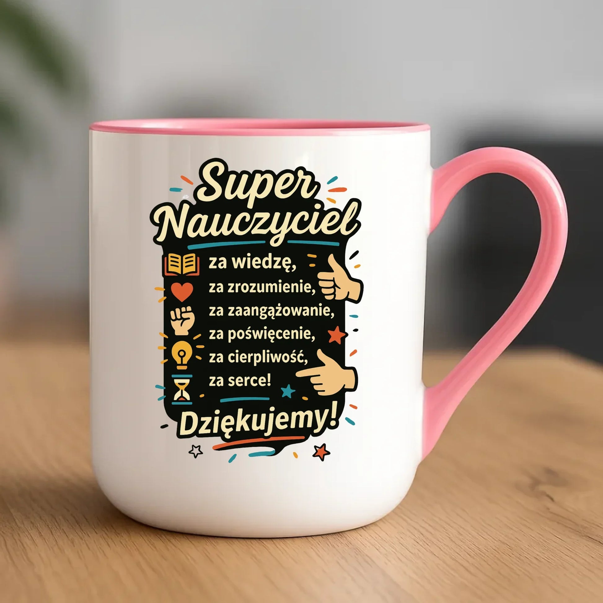 Super Nauczyciel Podziękowanie | Kubek elegant prezent na Zakończenie Roku Szkolnego N32 - StoryCups.pl