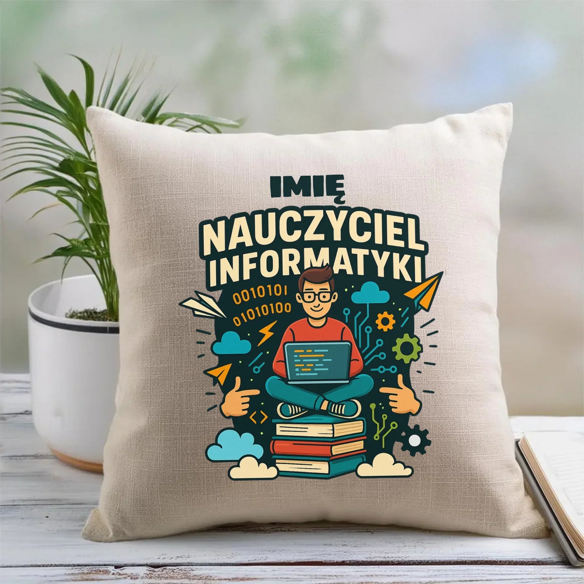 Nauczyciel informatyki | Poduszka z imieniem na prezent N33 - StoryCups.pl